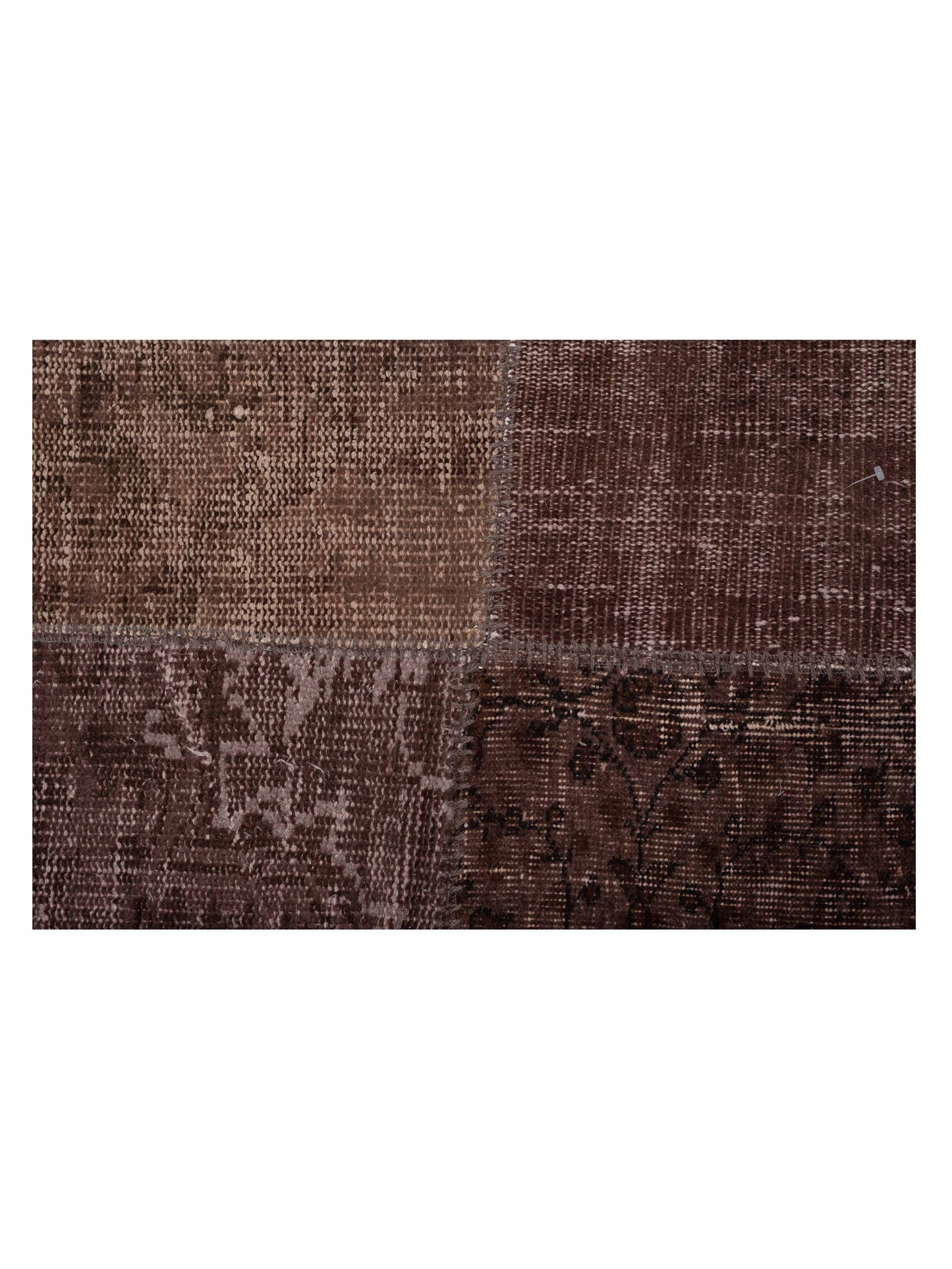 Pasha Turkish Vestige Patchwork 114582 Dark Brown  Contemporary Hand Knotted Rug