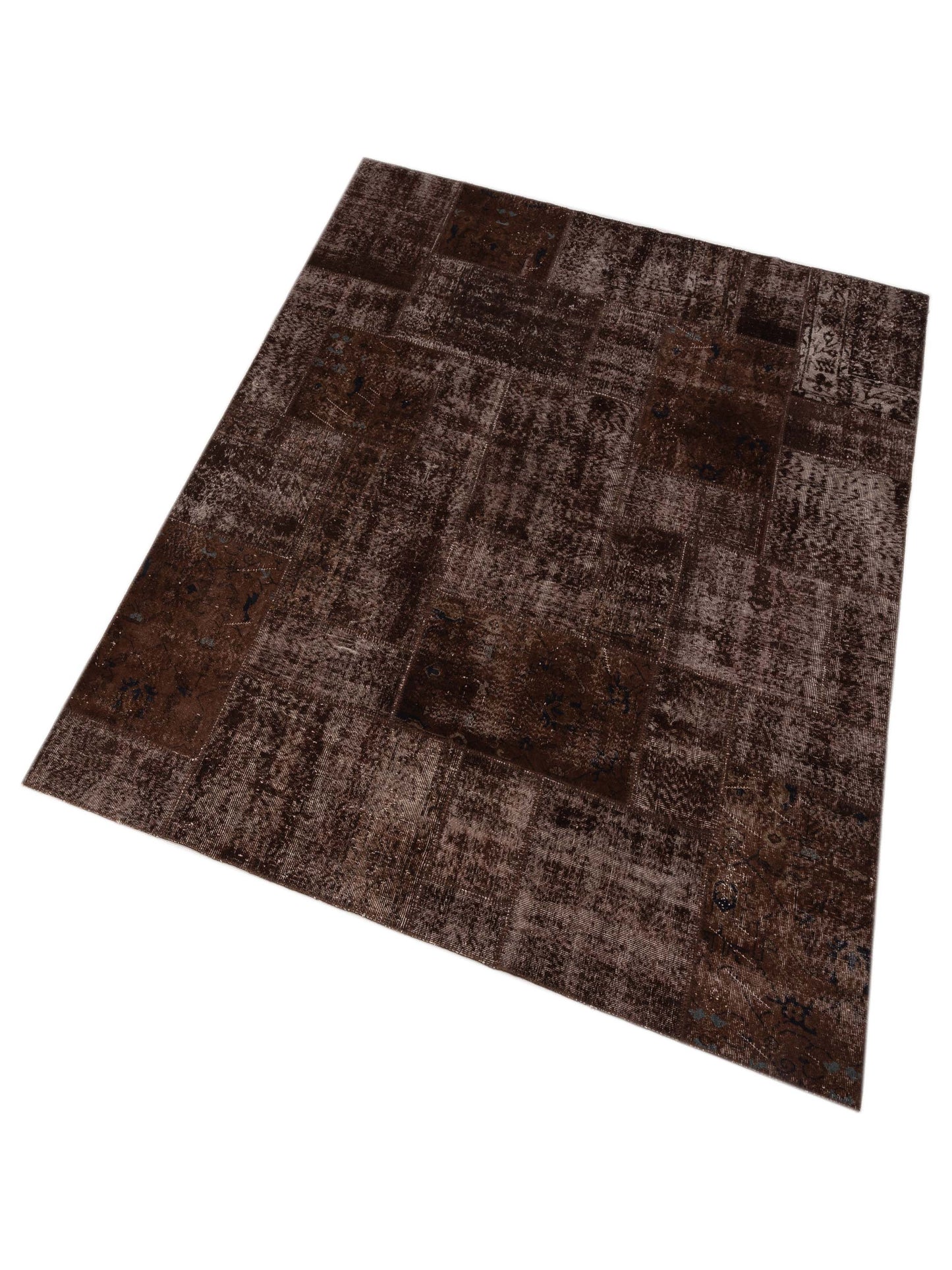 Pasha Turkish Vestige Patchwork 114851 Dark Brown  Contemporary Hand Knotted Rug