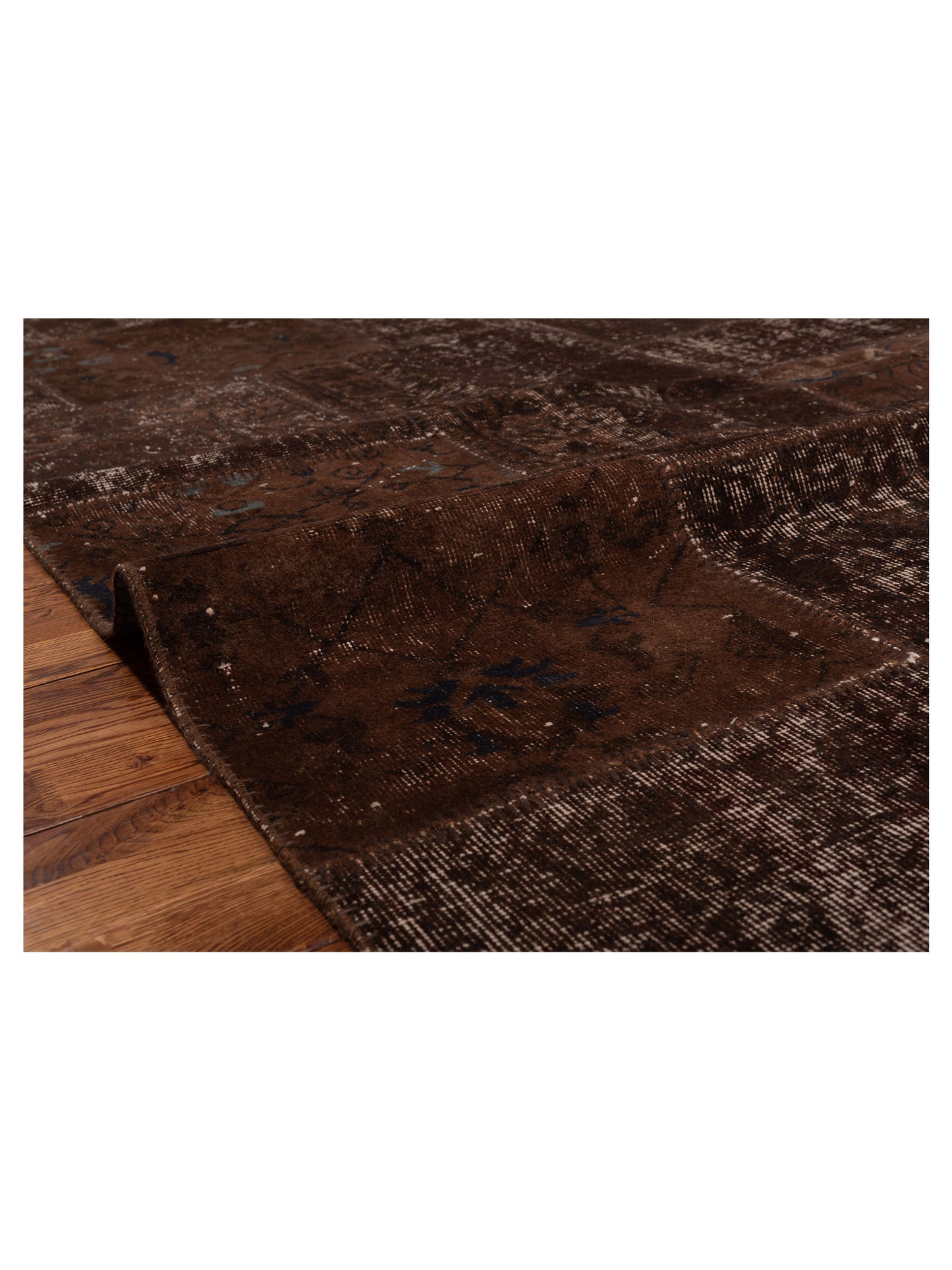 Pasha Turkish Vestige Patchwork 114851 Dark Brown  Contemporary Hand Knotted Rug