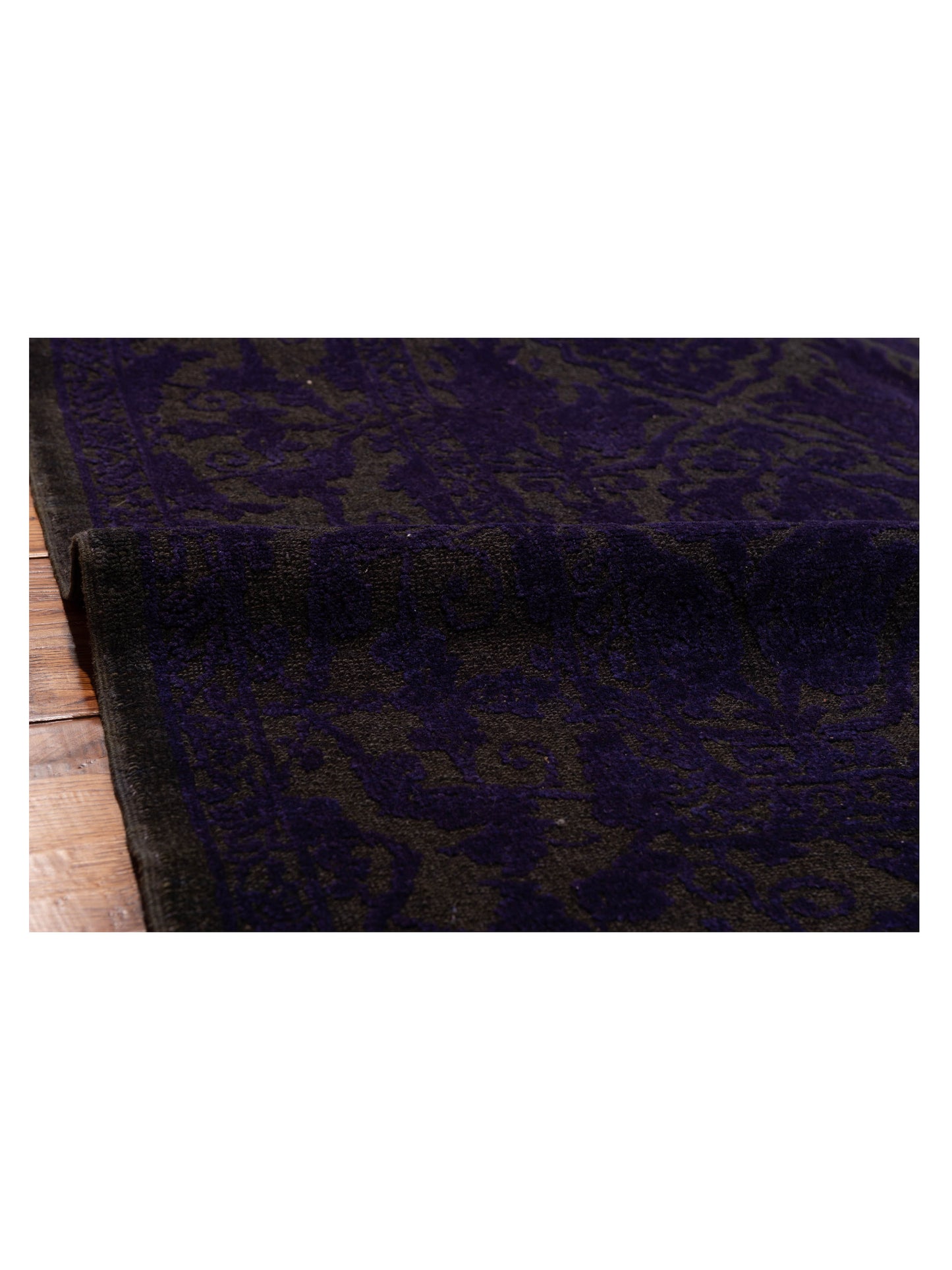 Pasha Color Bouquet 114935 Charcoal Purple Transitional Hand Knotted Rug