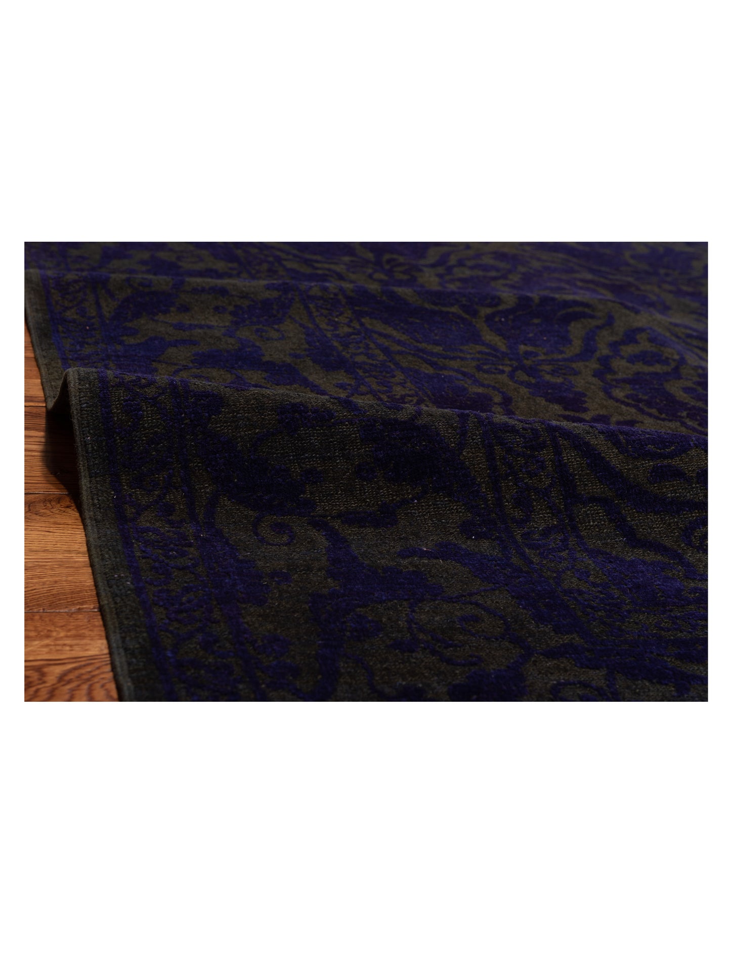 Pasha Color Bouquet 114938 Charcoal Purple Transitional Hand Knotted Rug