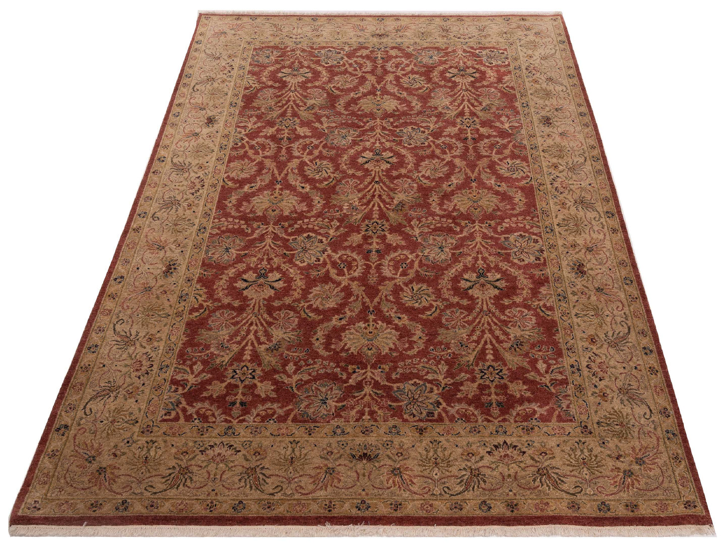 Rajpur Platinum 115022 Red Gold Traditional Hand Knotted Rug