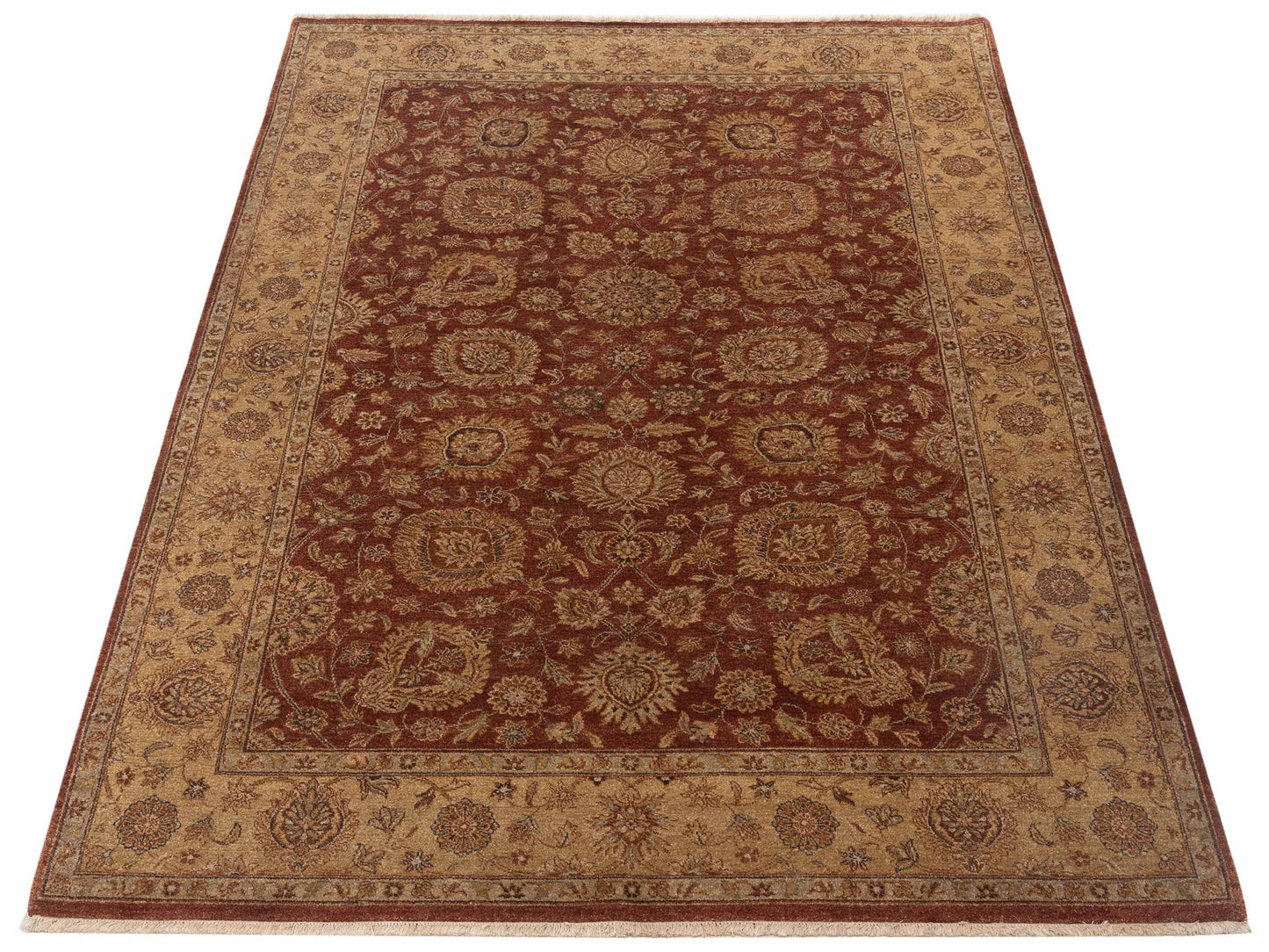 Rajpur Taj 115026 Rust Gold Traditional Hand Knotted Rug