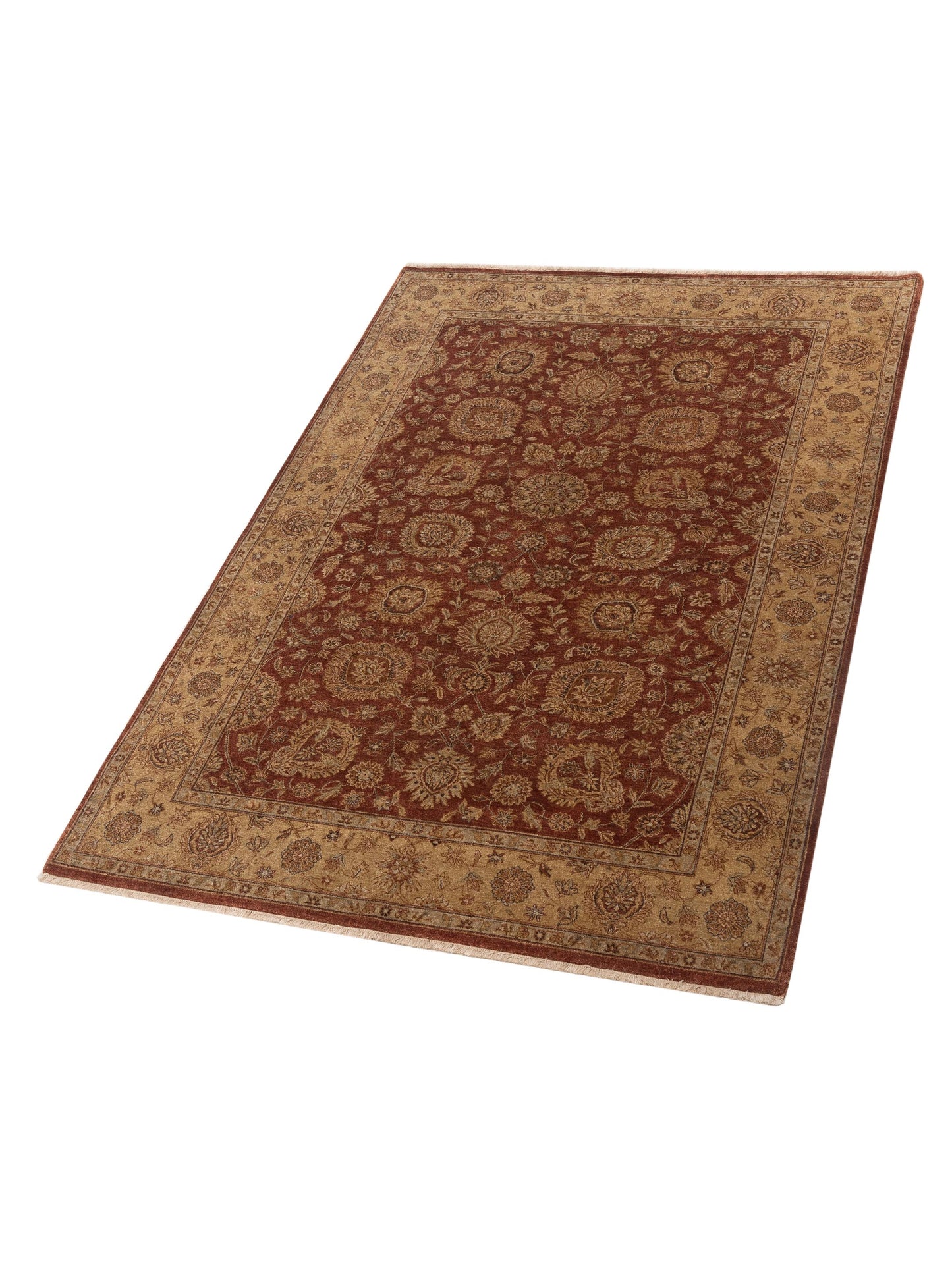 Rajpur Taj 115026 Rust Gold Traditional Hand Knotted Rug