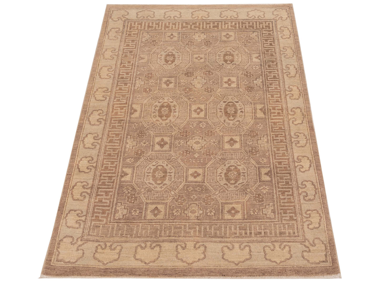 Nomad Laila 115187 Brown Ivory Transitional Hand Knotted Rug