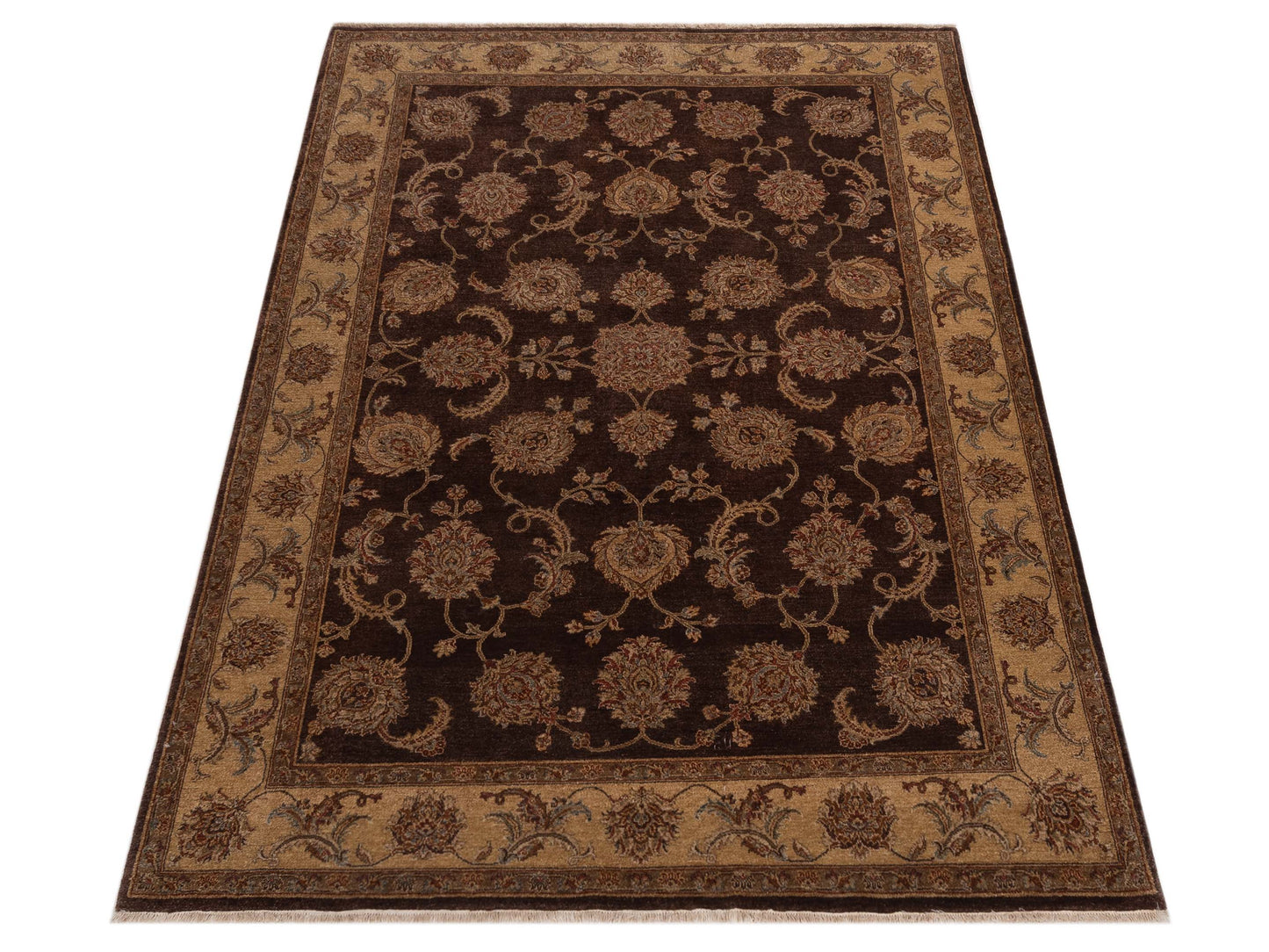 Rajpur Taj 115657 Plum Gold Traditional Hand Knotted Rug