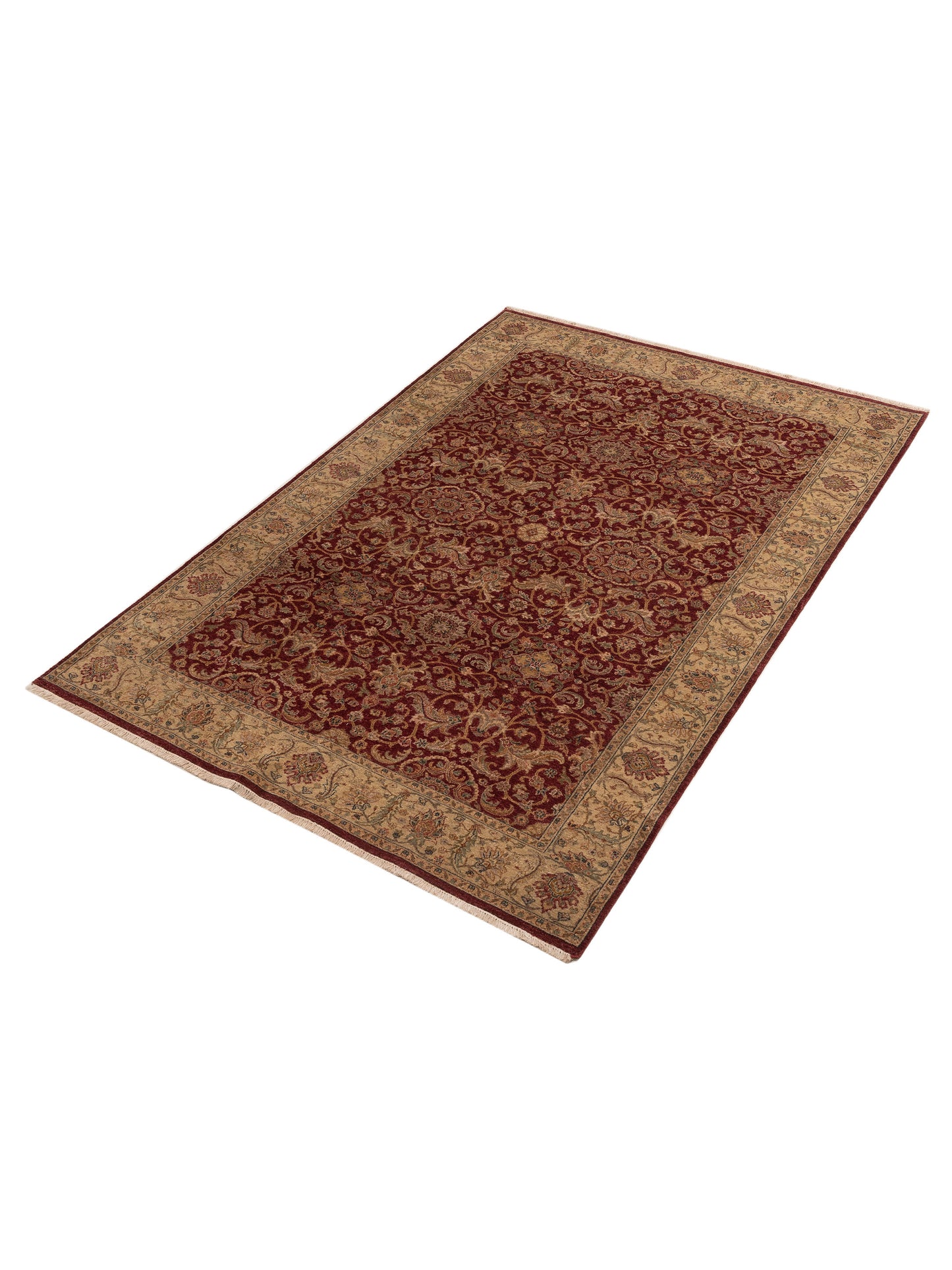 Rajpur Platinum 115665 Red Beige Traditional Hand Knotted Rug