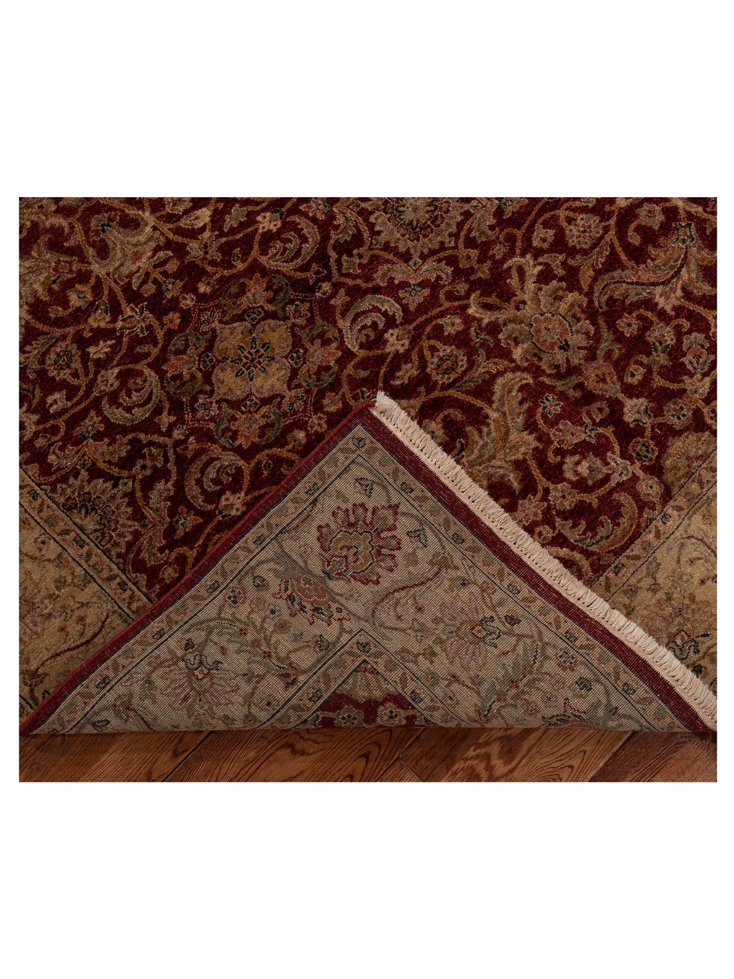 Rajpur Platinum 115665 Red Beige Traditional Hand Knotted Rug