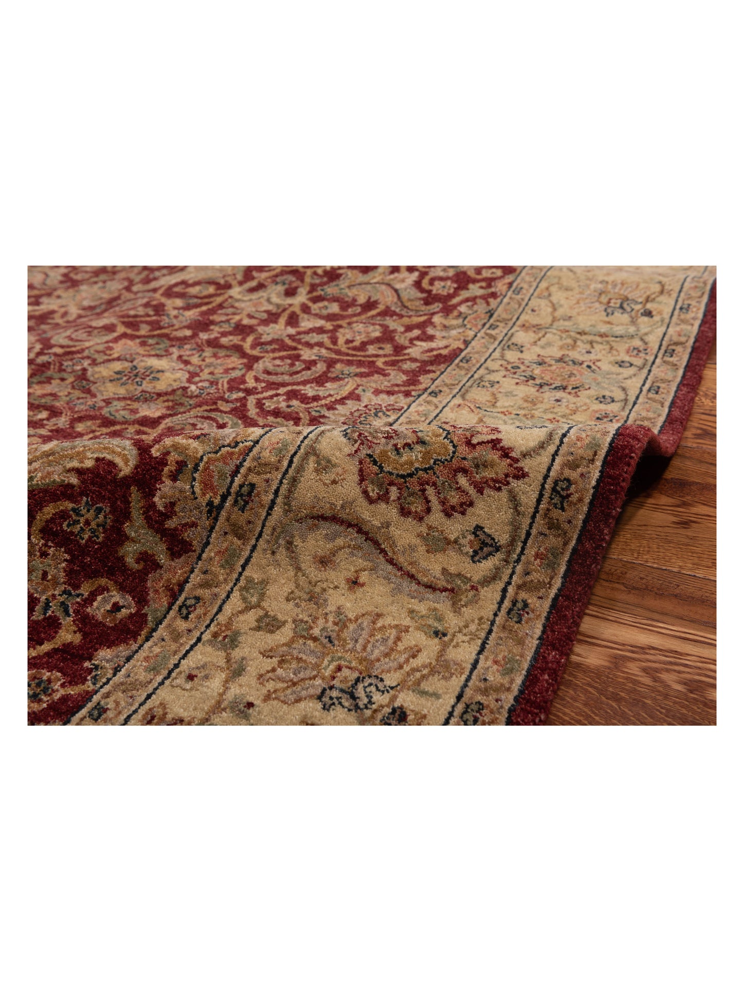 Rajpur Platinum 115665 Red Beige Traditional Hand Knotted Rug