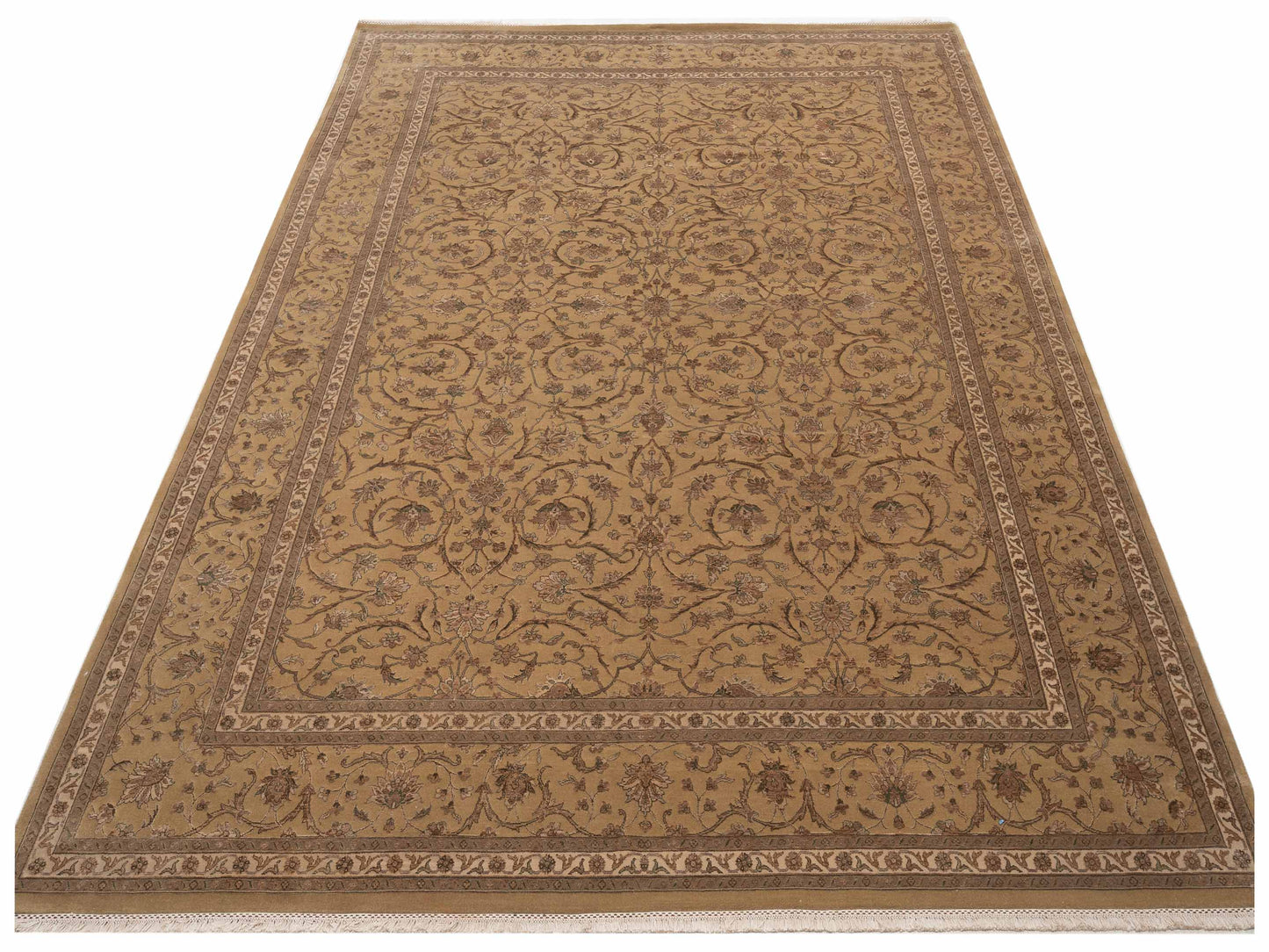 Rajpur Imperial Silk 115738 Gold Gold Traditional Hand Knotted Rug