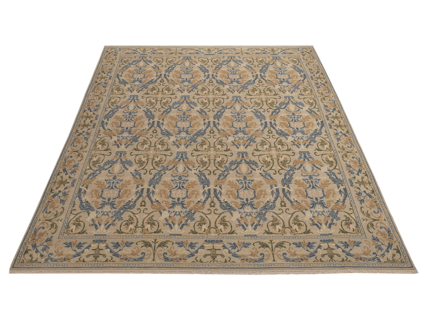 Pasha Bouquet 116224 Beige Beige Transitional Hand Knotted Rug