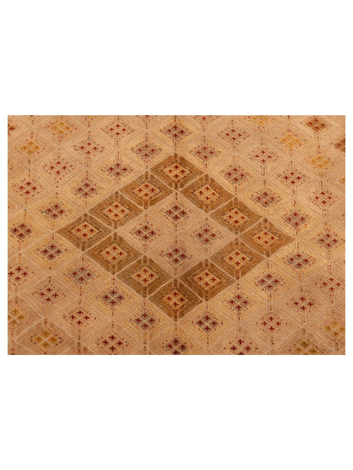 Nomad Afghan Soumak 116311 Gold Ivory Tribal Hand Woven Rug