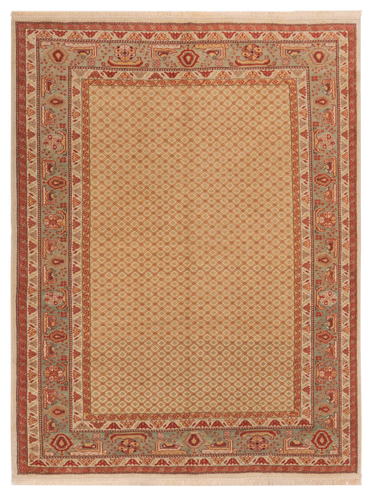 Pasha Antique Loom 117147 Beige Transitional Hand Knotted Rug