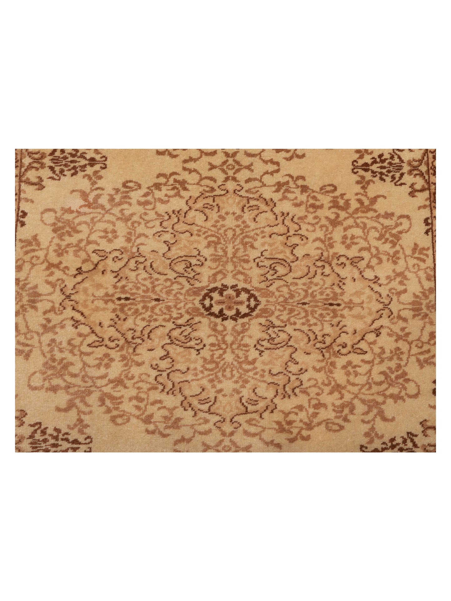 Pasha Antique Loom 117156 Beige Beige Transitional Hand Knotted Rug