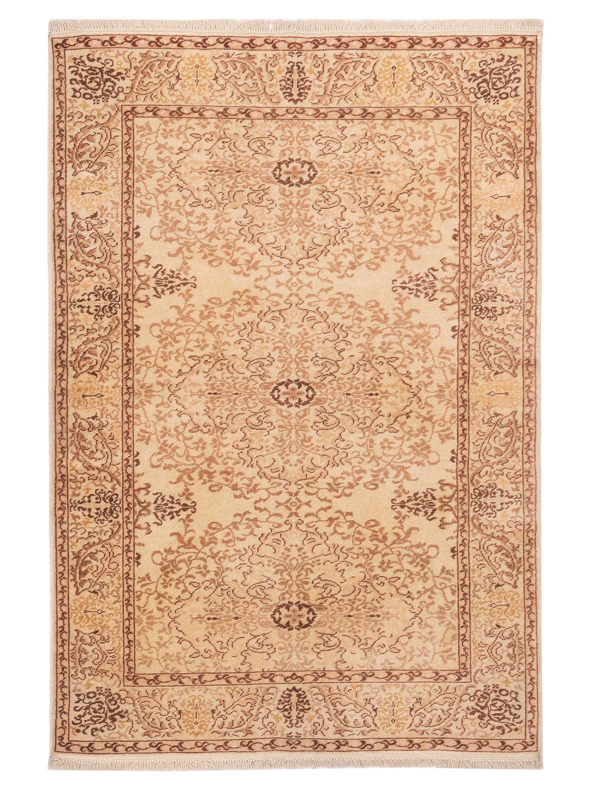 Pasha Antique Loom 117156 Beige Transitional Hand Knotted Rug