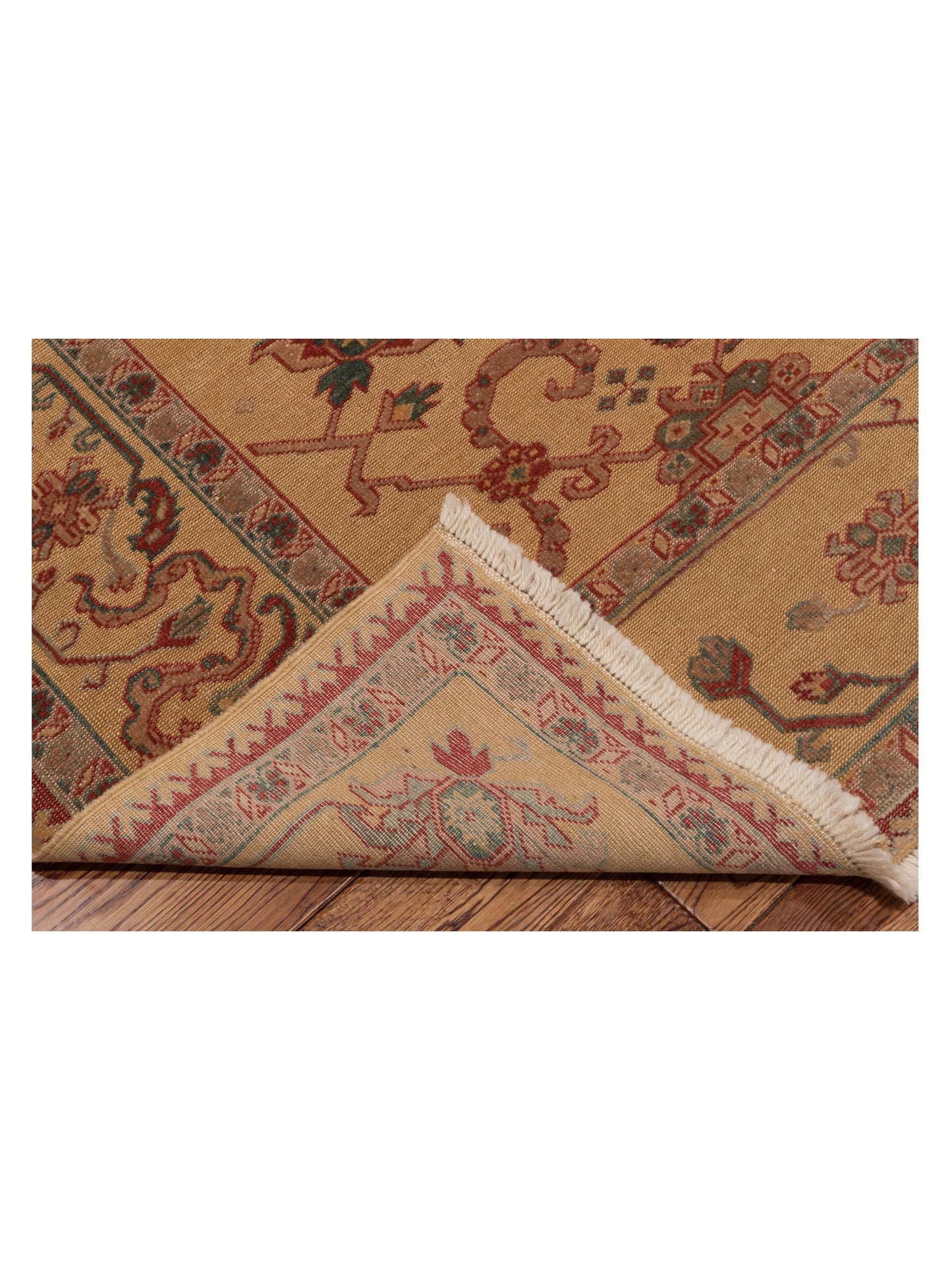 Pasha Antique Loom 117159 Gold Gold Transitional Hand Knotted Rug