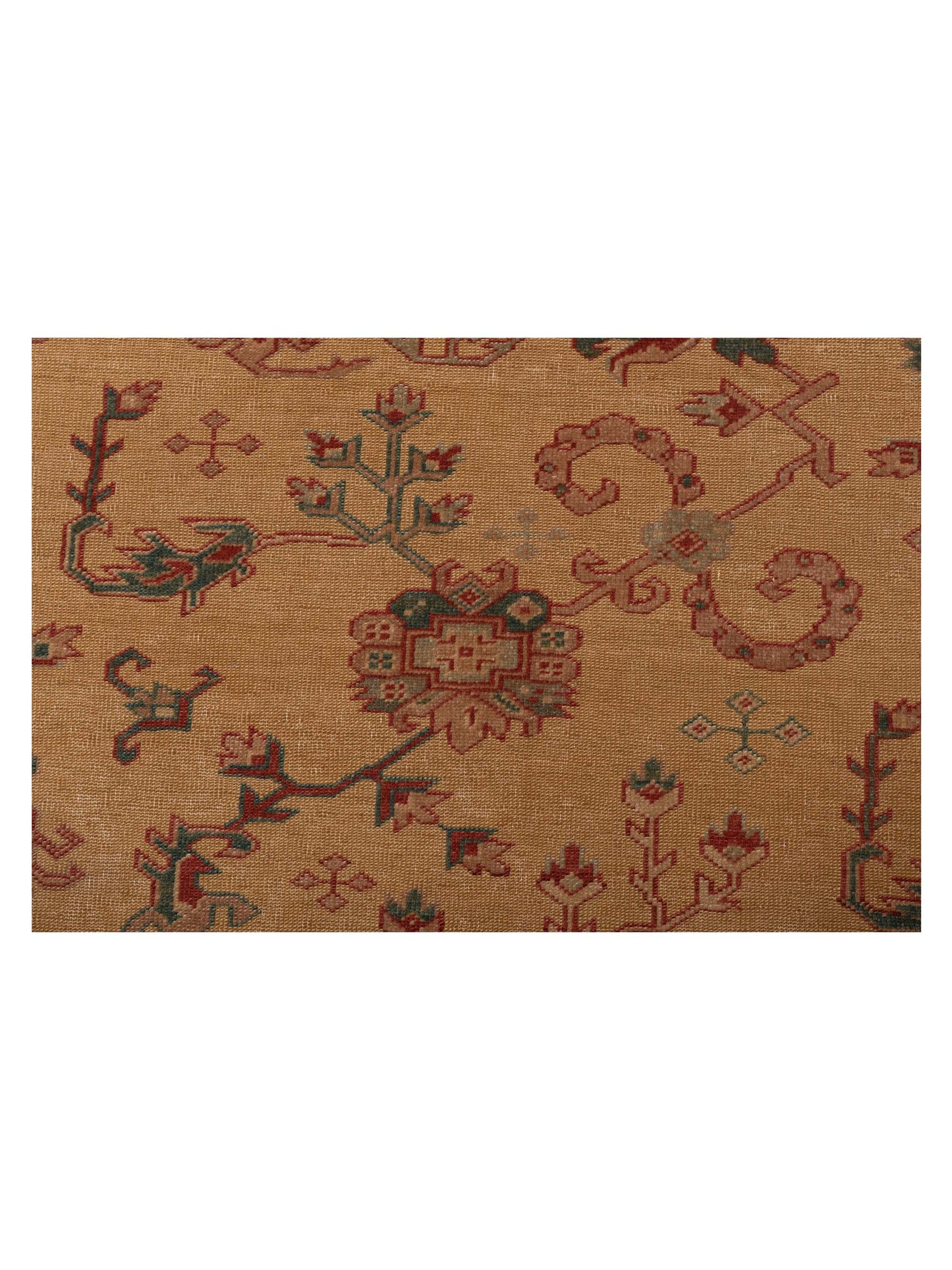 Pasha Antique Loom 117159 Gold Gold Transitional Hand Knotted Rug