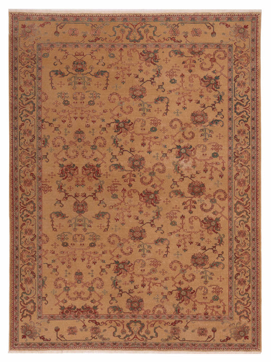 Pasha Antique Loom 117159 Gold Transitional Hand Knotted Rug