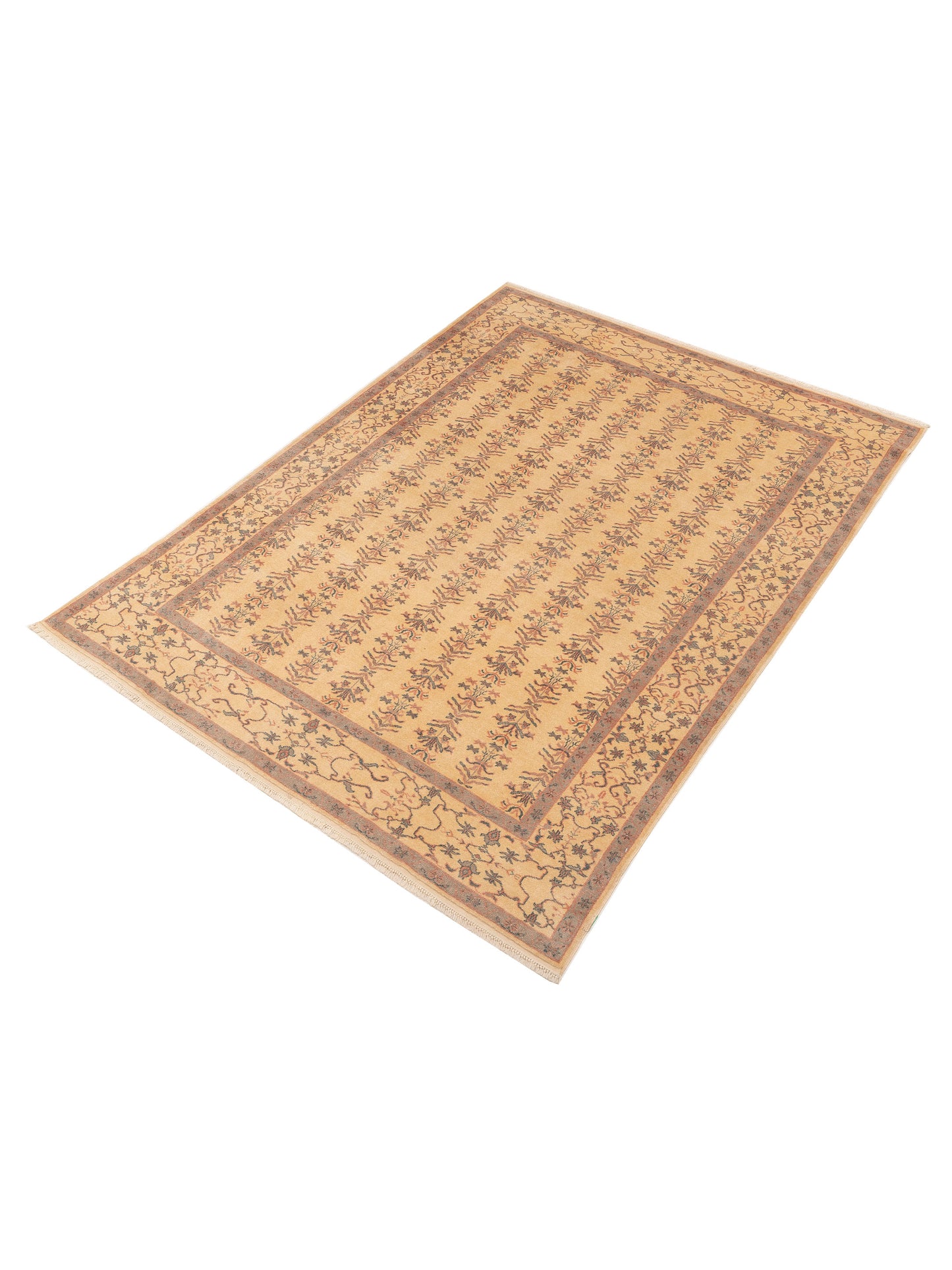 Pasha Antique Loom 117160 Gold Gold Transitional Hand Knotted Rug