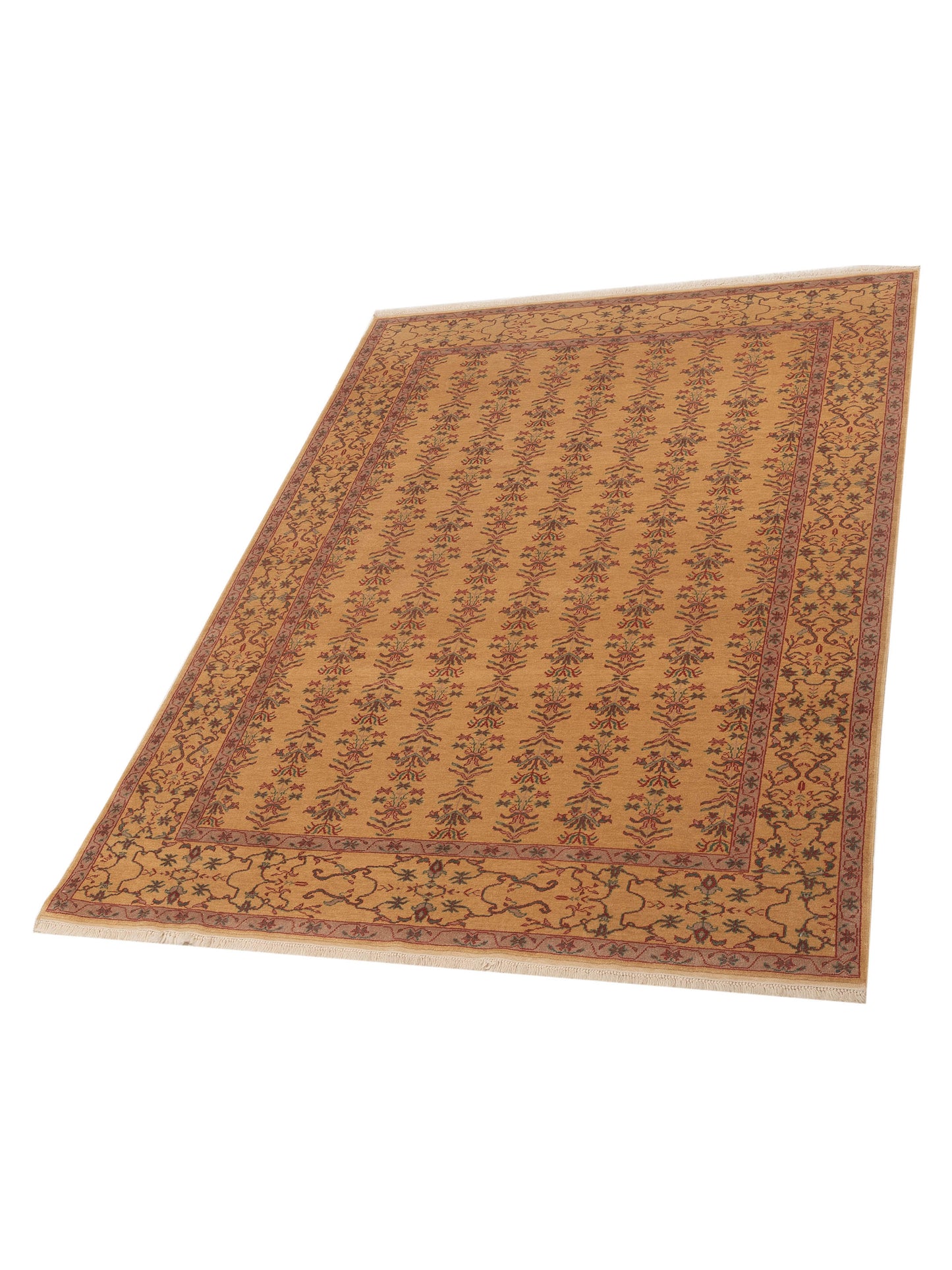 Pasha Antique Loom 117160 Gold Gold Transitional Hand Knotted Rug