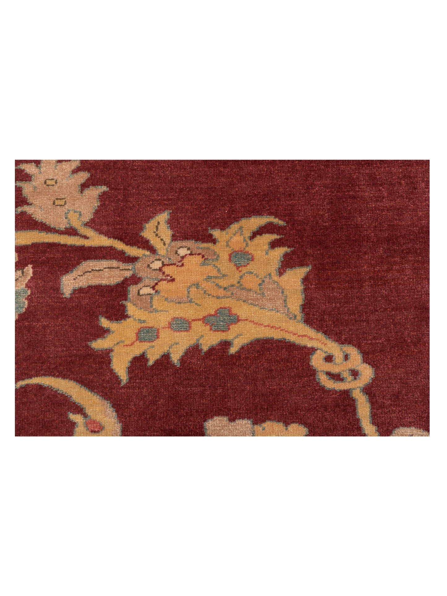 Pasha Antique Loom 117165 Burgundy Gold Transitional Hand Knotted Rug