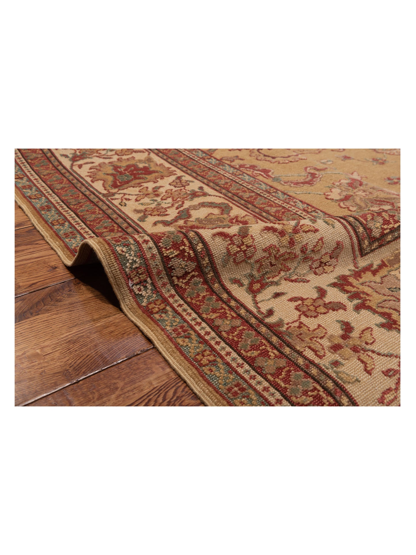 Pasha Antique Loom 117180 Gold Ivory Transitional Hand Knotted Rug