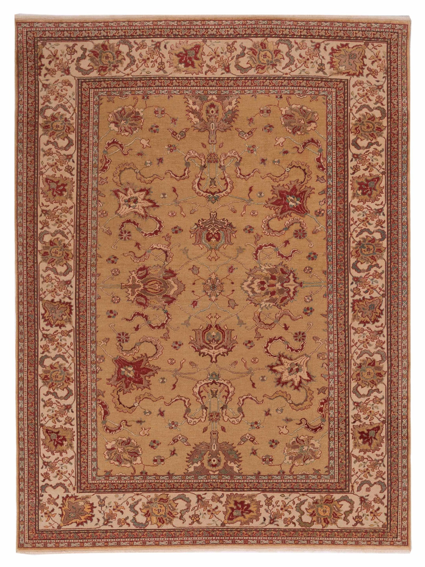 Pasha Antique Loom 117180 Gold Transitional Hand Knotted Rug