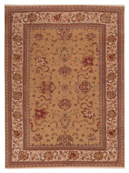 Pasha Antique Loom 117180 Gold Transitional Hand Knotted Rug