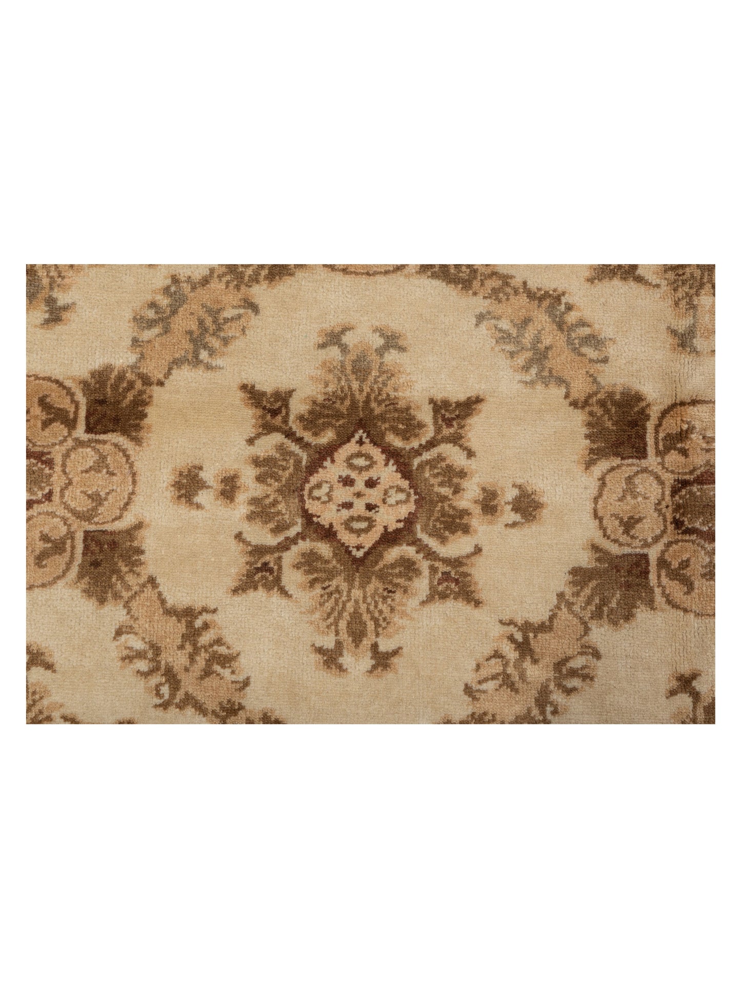 Pasha Antique Loom 117193 Ivory Beige Transitional Hand Knotted Rug