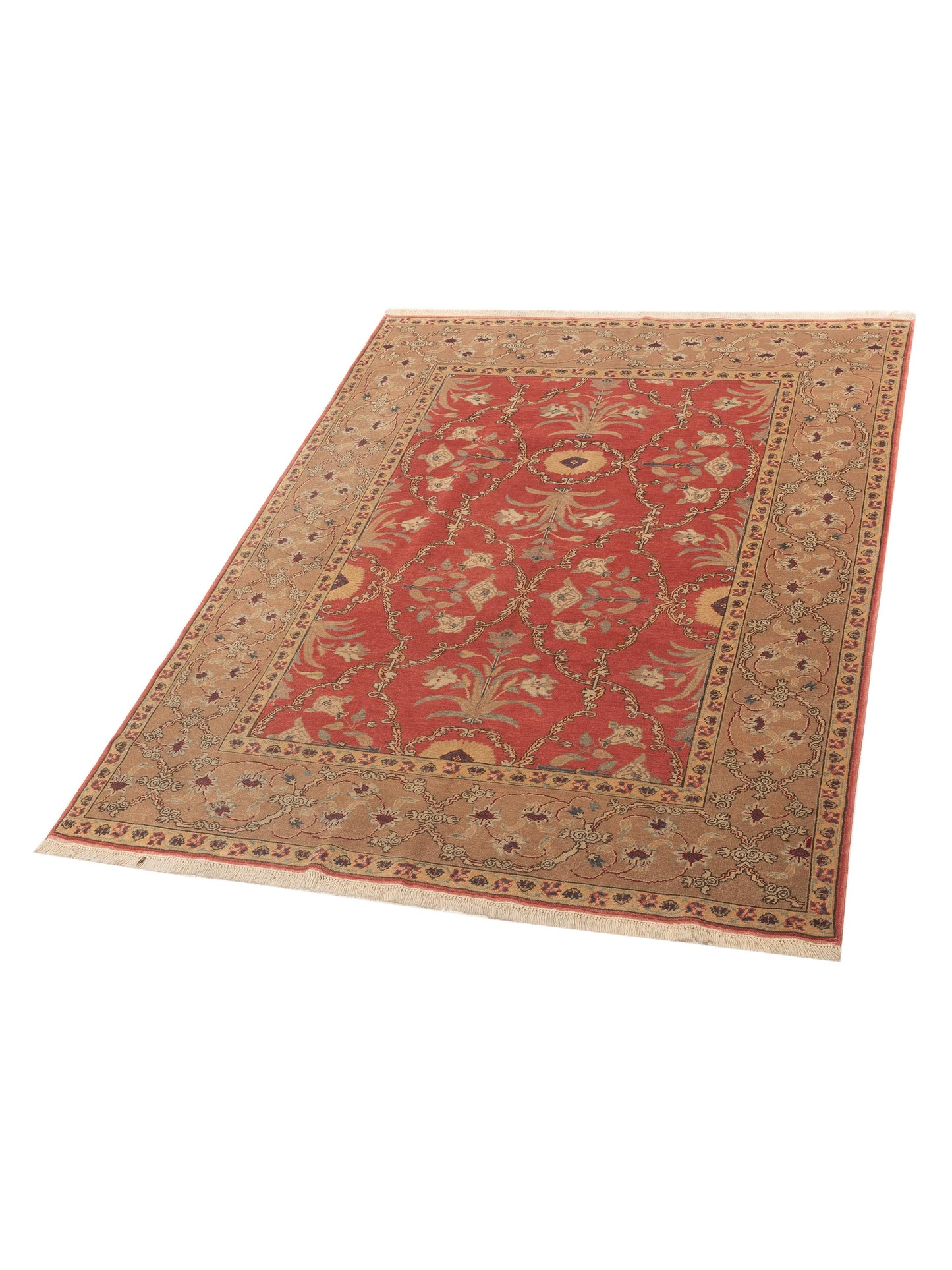 Pasha Antique Loom 117194 Rust Brown Transitional Hand Knotted Rug