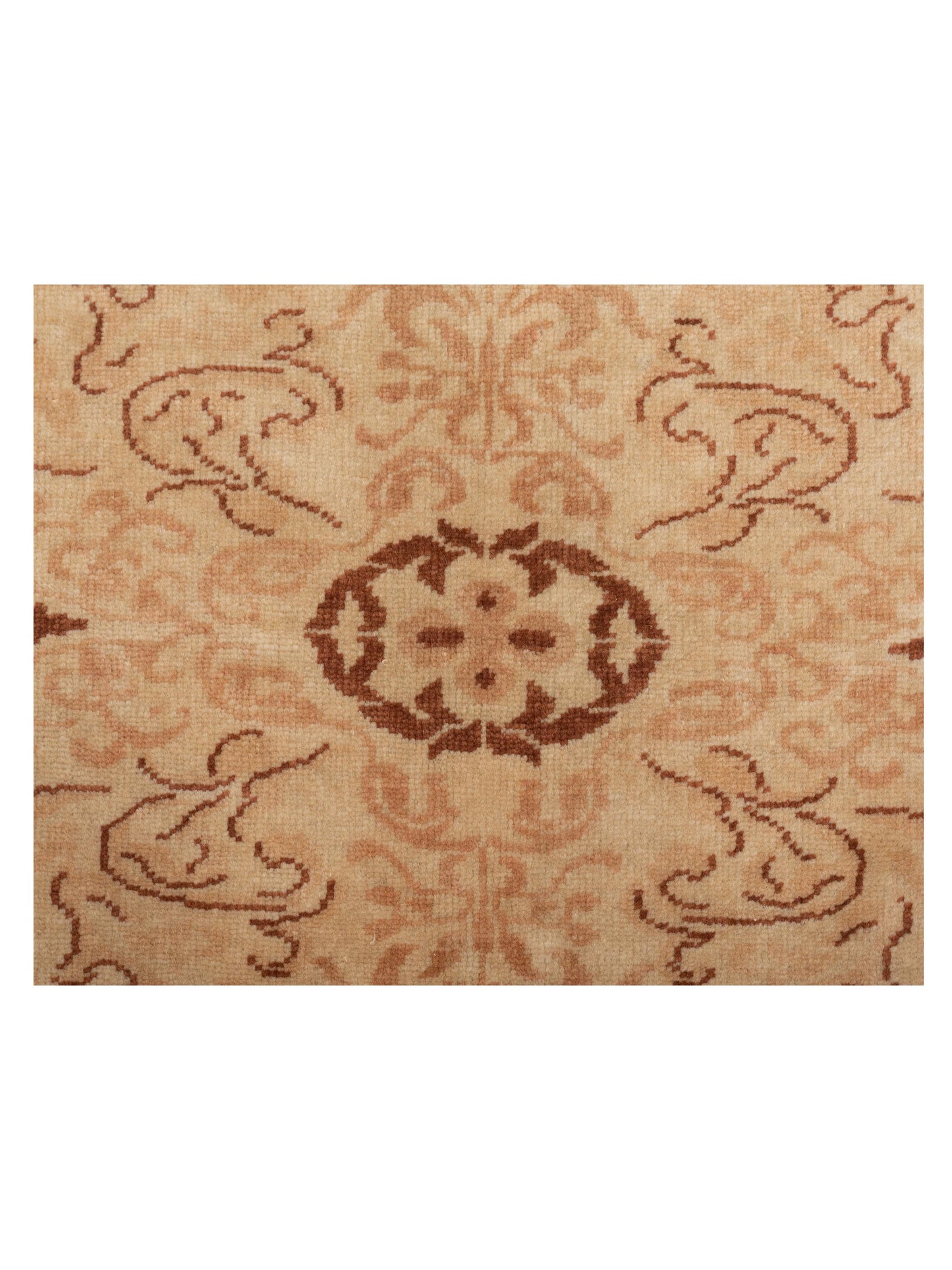 Pasha Antique Loom 117198 Beige Beige Transitional Hand Knotted Rug