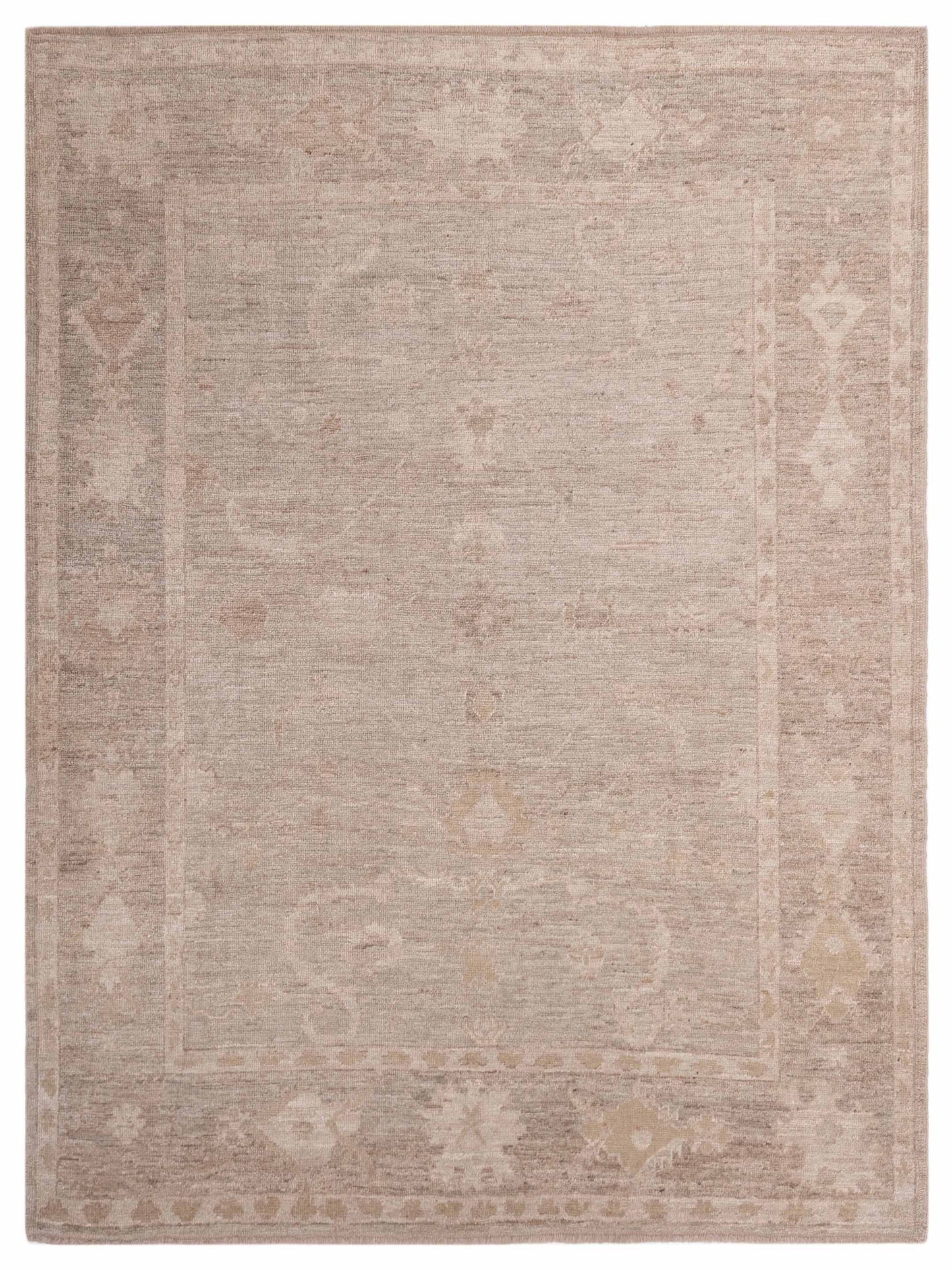 Authentic Angora Oushak Bade Gray Traditional Hand Knotted Rug