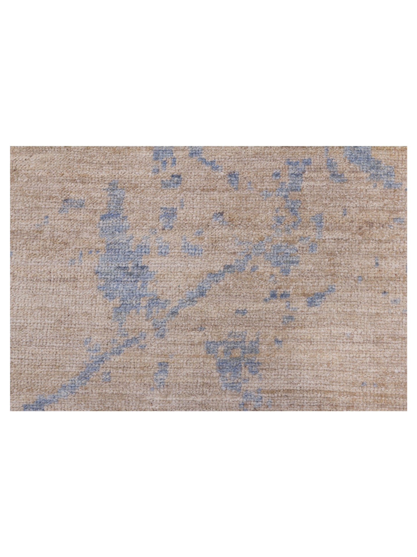 Authentic Angora Oushak Halem Beige Blue Traditional Hand Knotted Rug