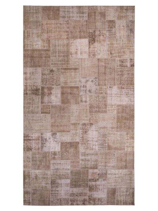 Pasha Turkish Vestige Patchwork 118373 Light Brown Contemporary Hand Knotted Rug