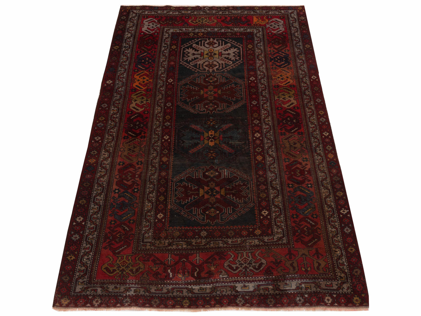 Pasha Old Anatolian 118731 Black Red Traditional Hand Knotted Rug