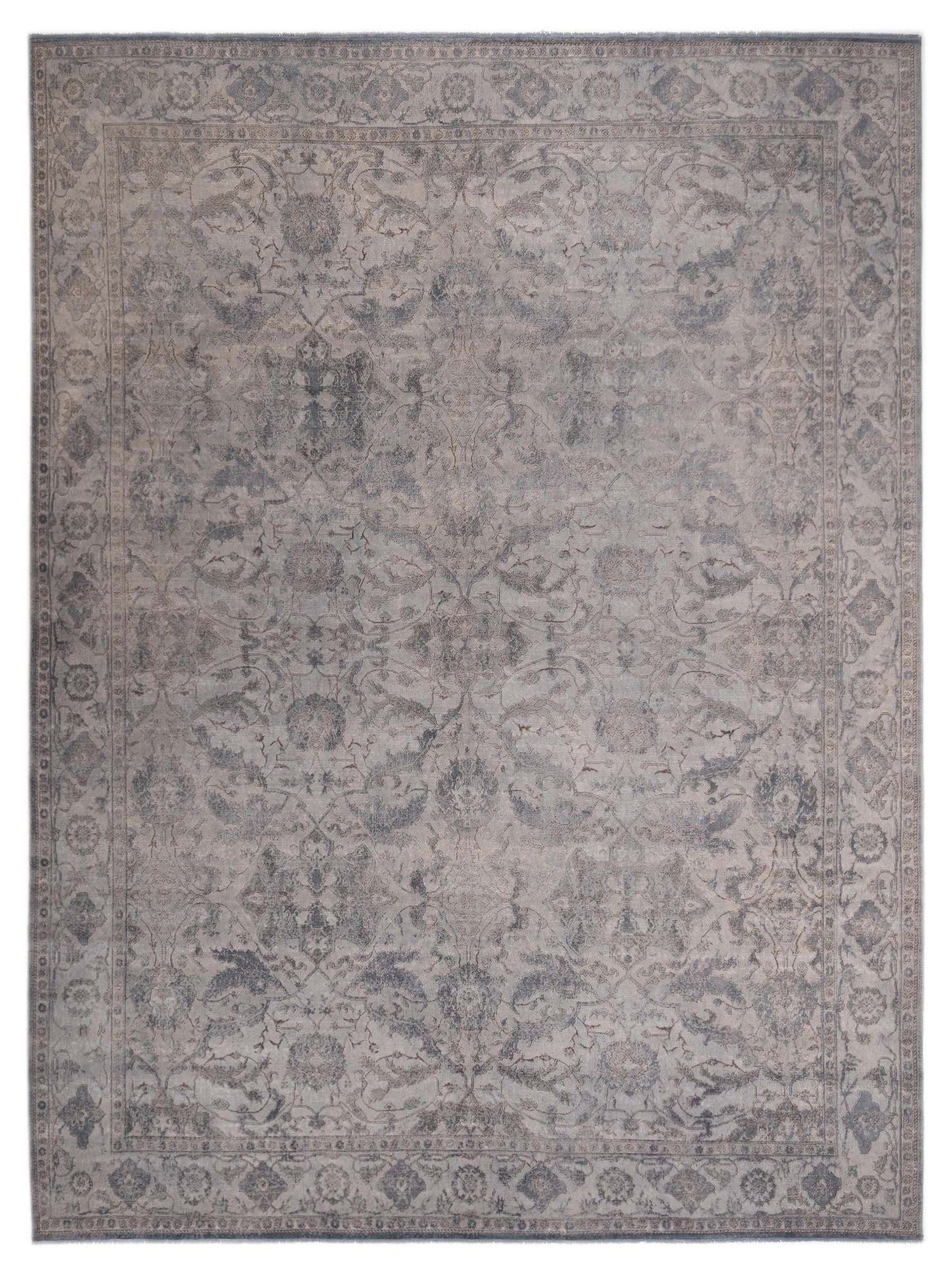 Pasha Vintage 118750 Light Gray Transitional Hand Knotted Rug