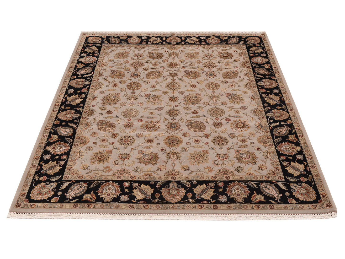 Rajpur Imperial 118954 Beige Black Traditional Hand Knotted Rug