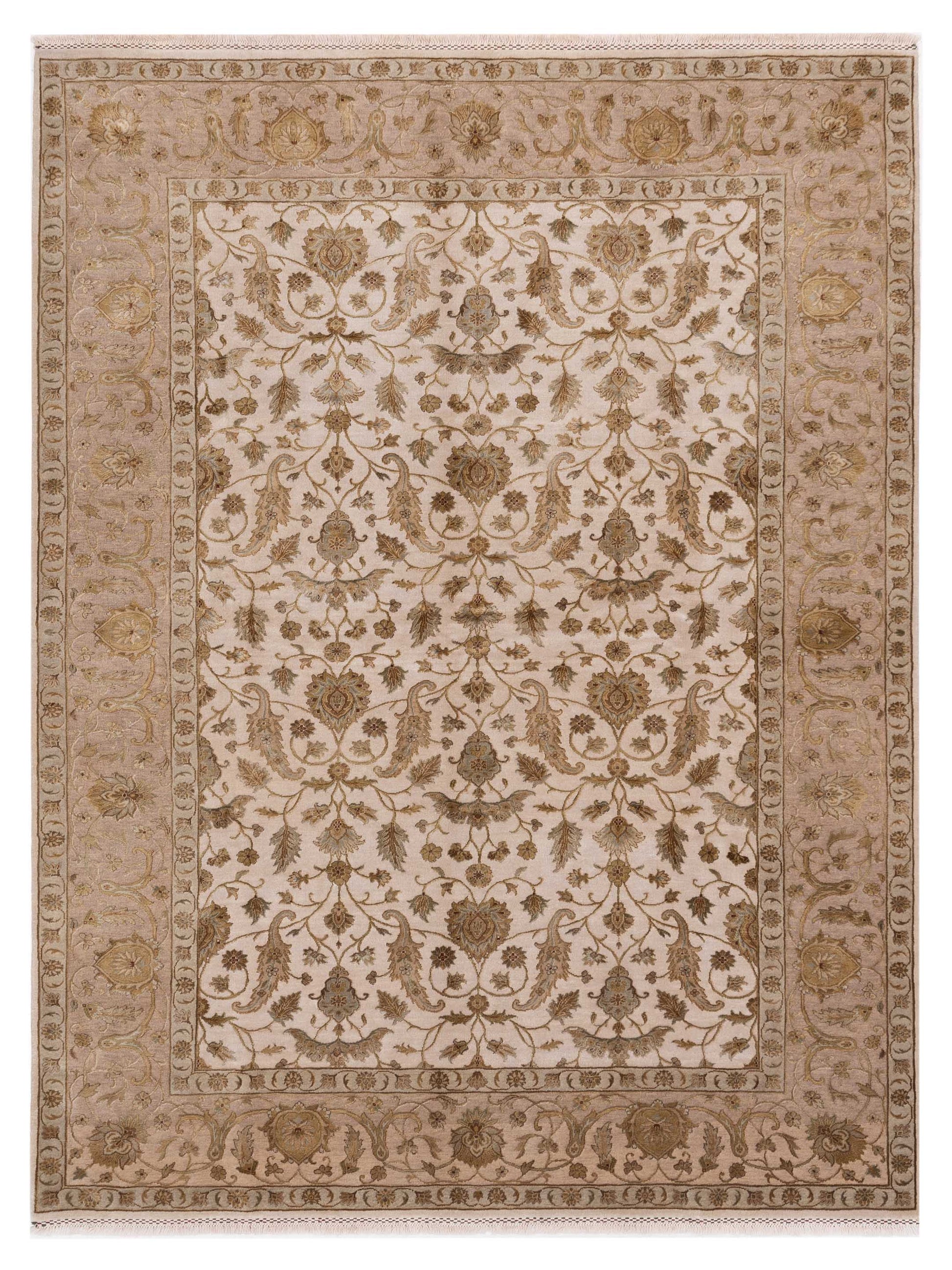 Rajpur Imperial Silk 118982 Ivory Traditional Hand Knotted Rug