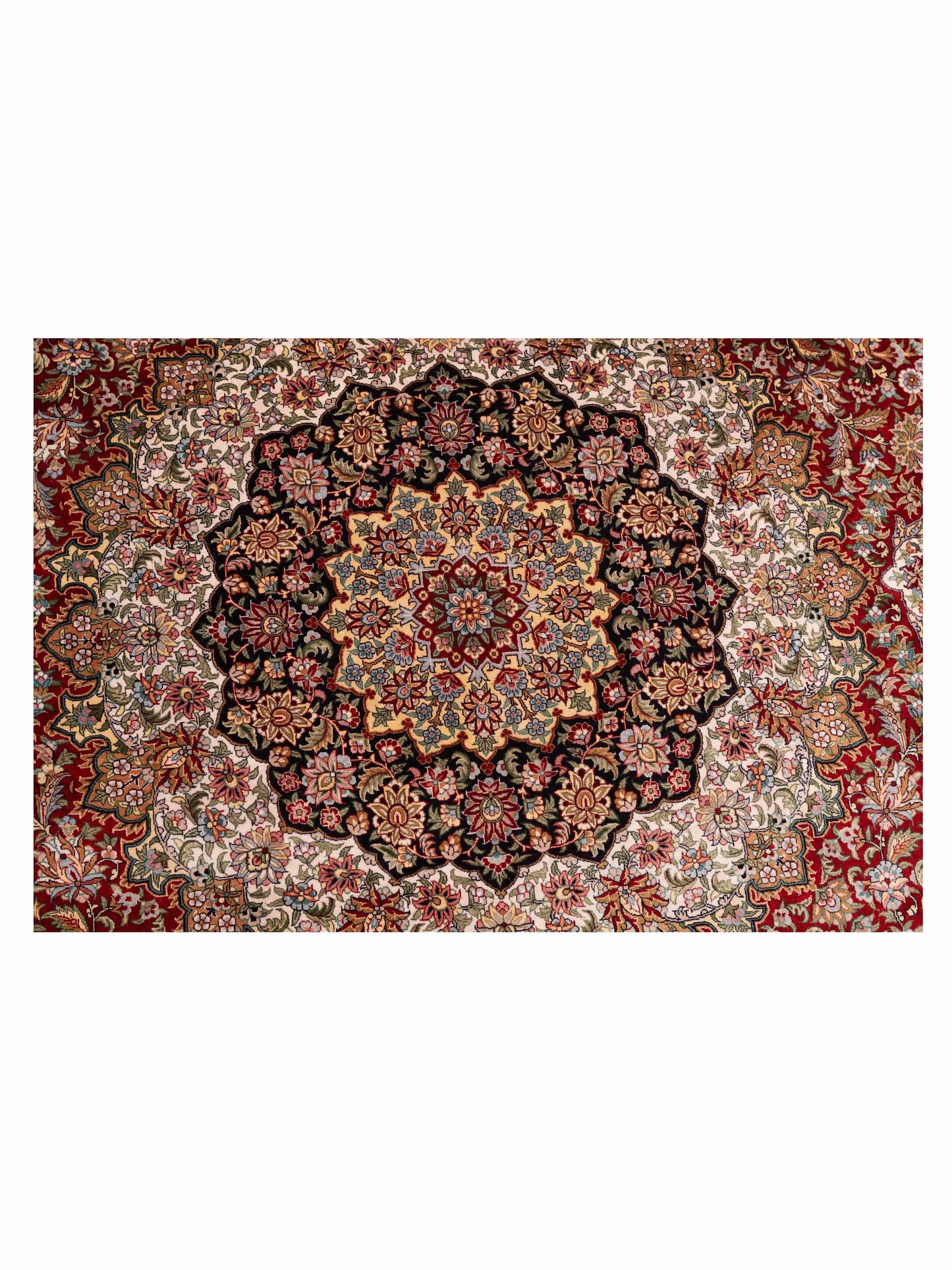 Pasha Pure Silk 119272 Red Ivory Traditional Hand Knotted Rug