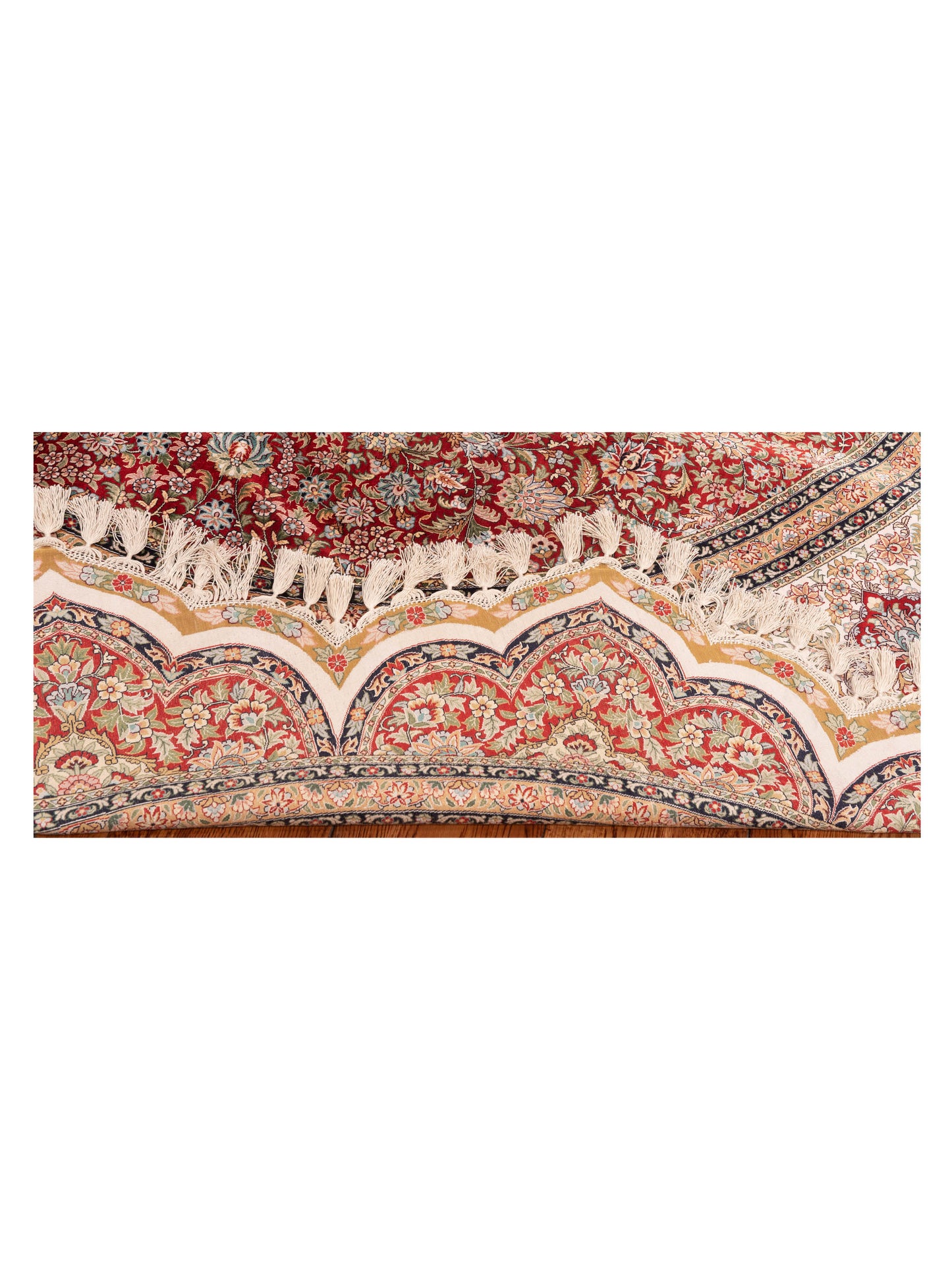 Pasha Pure Silk 119272 Red Ivory Traditional Hand Knotted Rug