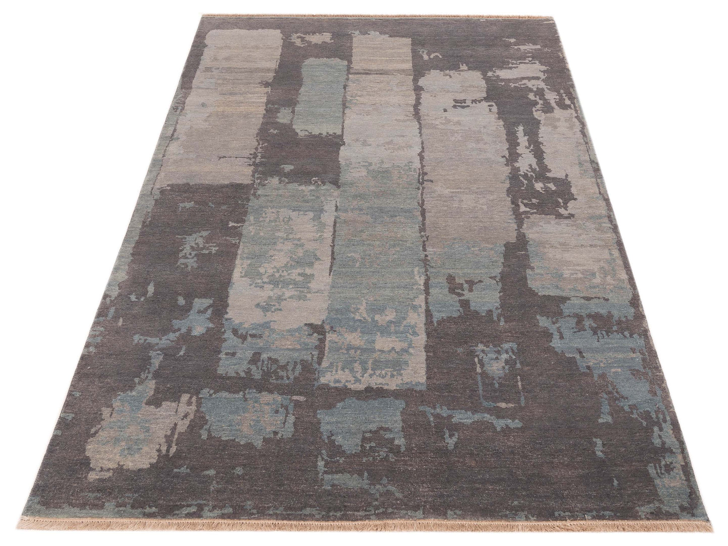 Siena Tibetino 119310 Blue Gray Contemporary Hand Knotted Rug