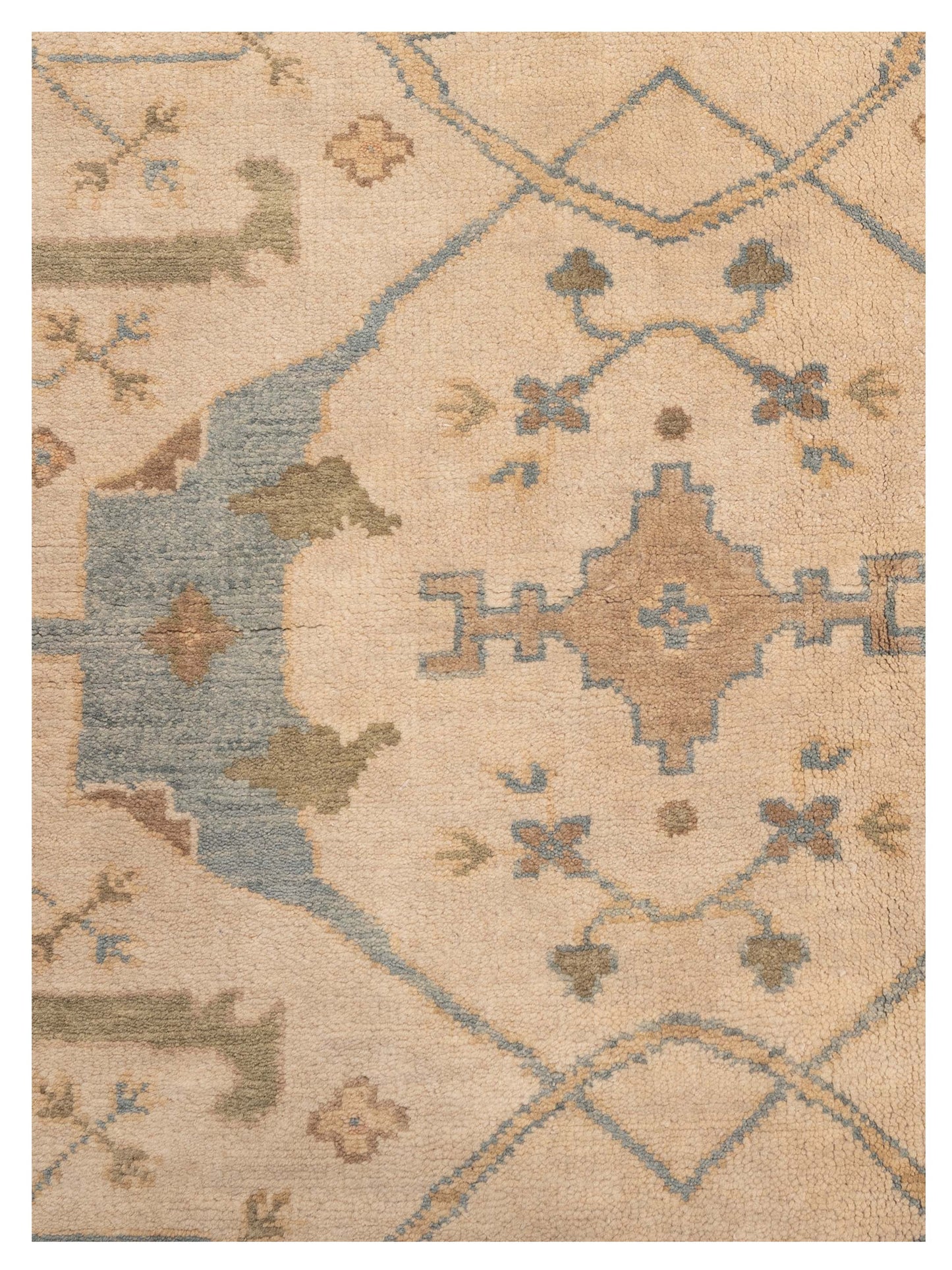 Rajpur Oushak Shah 119526 Ivory Ivory Traditional Hand Knotted Rug