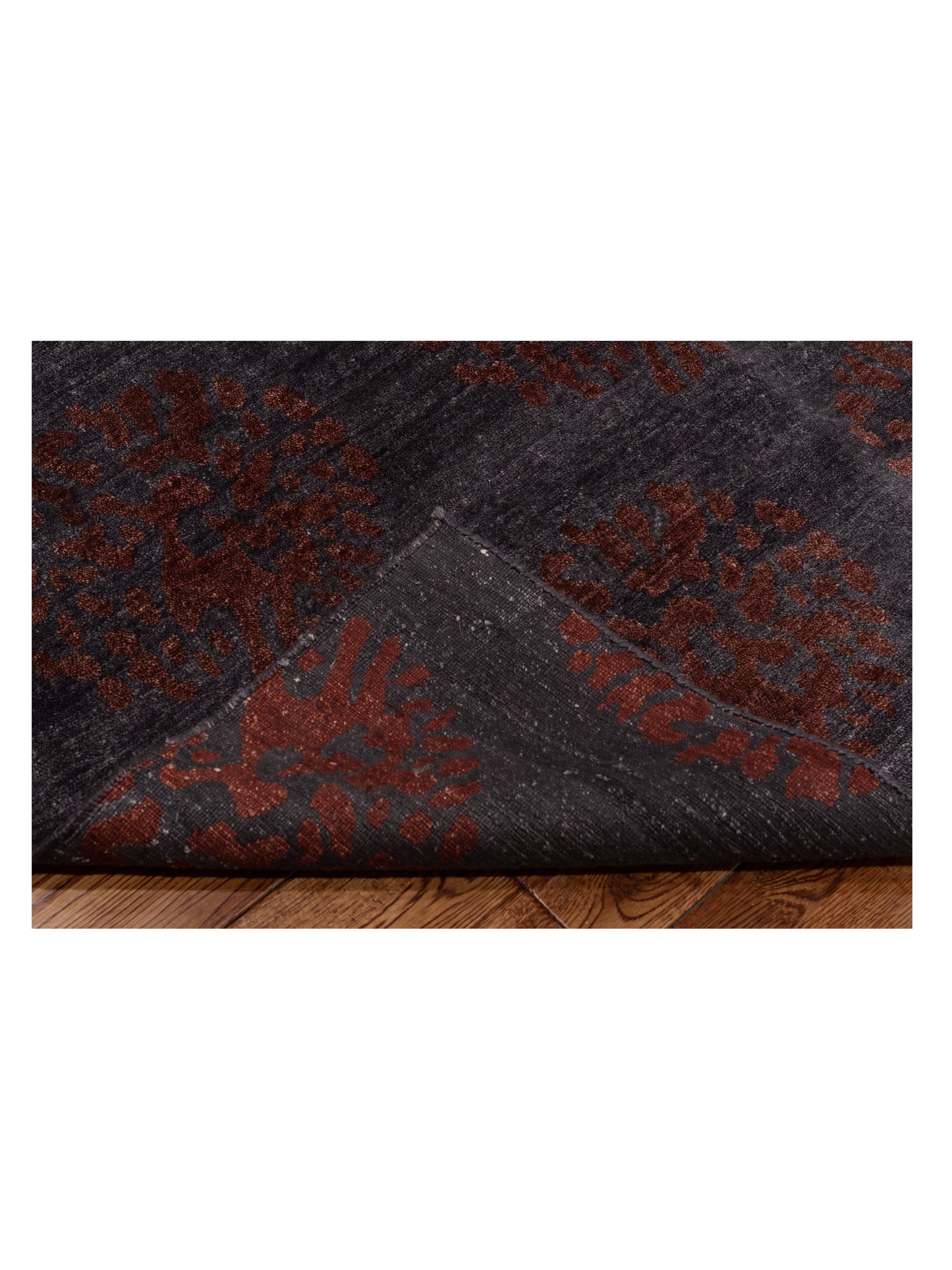 Siena Tibetino 119747 Charcoal Red Contemporary Hand Knotted Rug