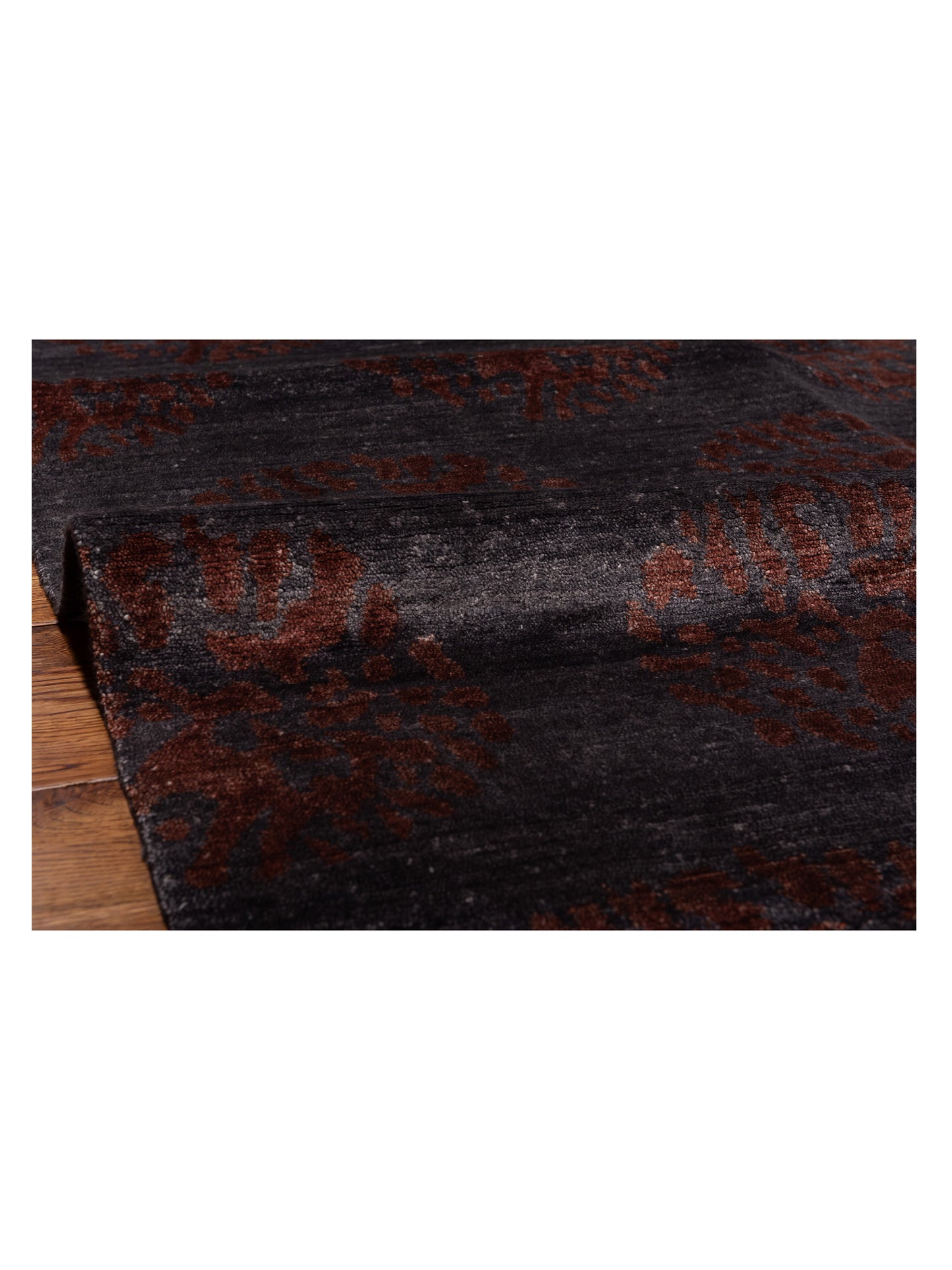 Siena Tibetino 119747 Charcoal Red Contemporary Hand Knotted Rug