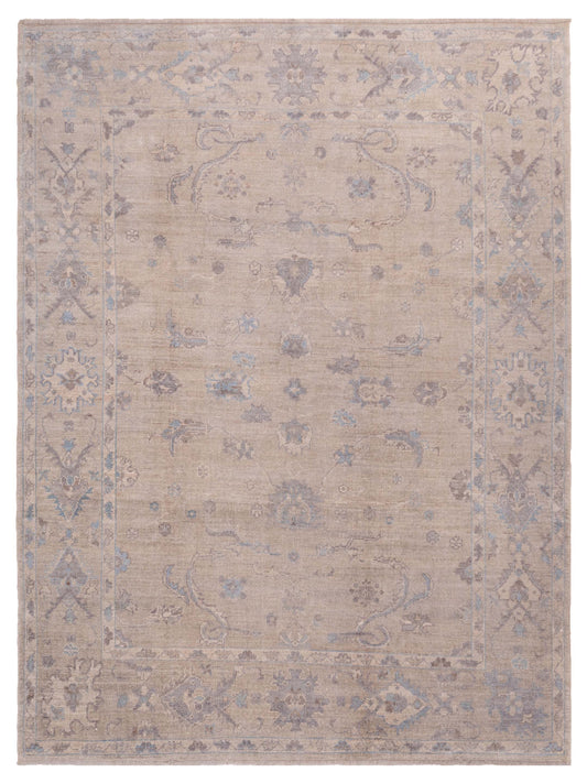 Authentic Angora Oushak Bade Silver Traditional Hand Knotted Rug