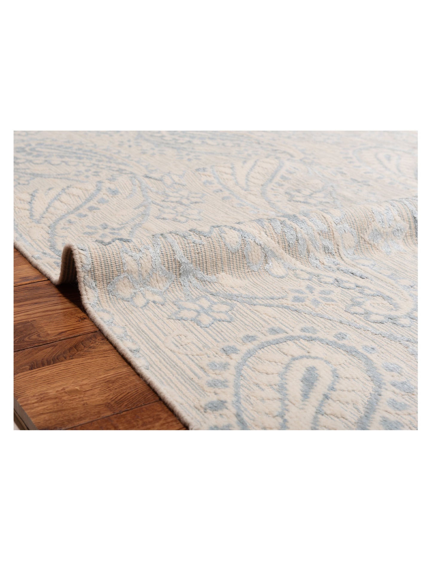 Siena Himalayan 120330 Ivory Blue Contemporary Hand Knotted Rug