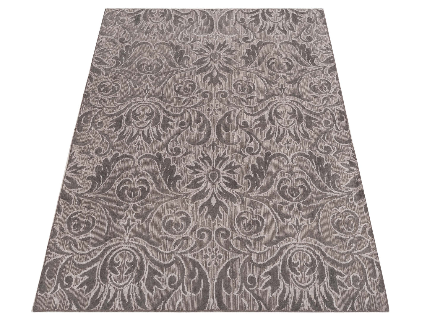 Siena Himalayan 120344 Gray  Contemporary Hand Knotted Rug