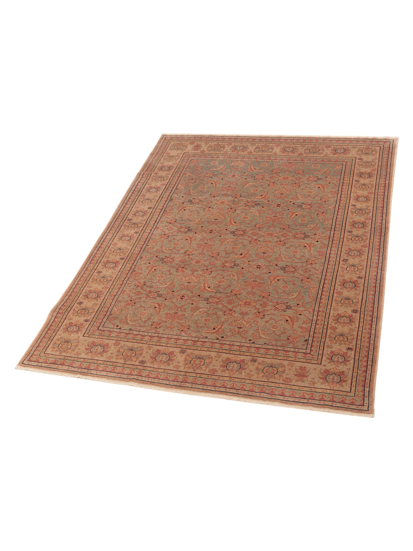 Pasha Antique Loom 120623 Silver Gold Transitional Hand Knotted Rug