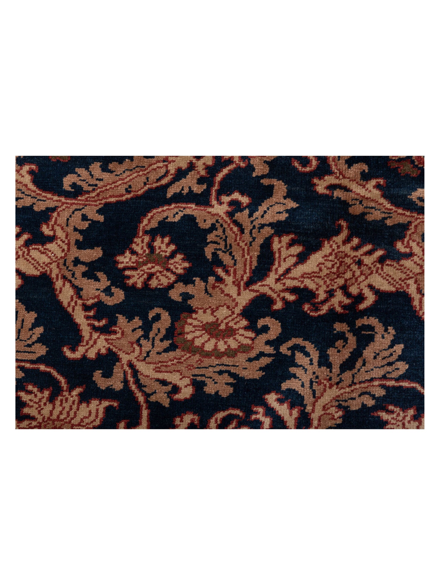 Pasha Antique Loom 120636 Navy Gold Transitional Hand Knotted Rug