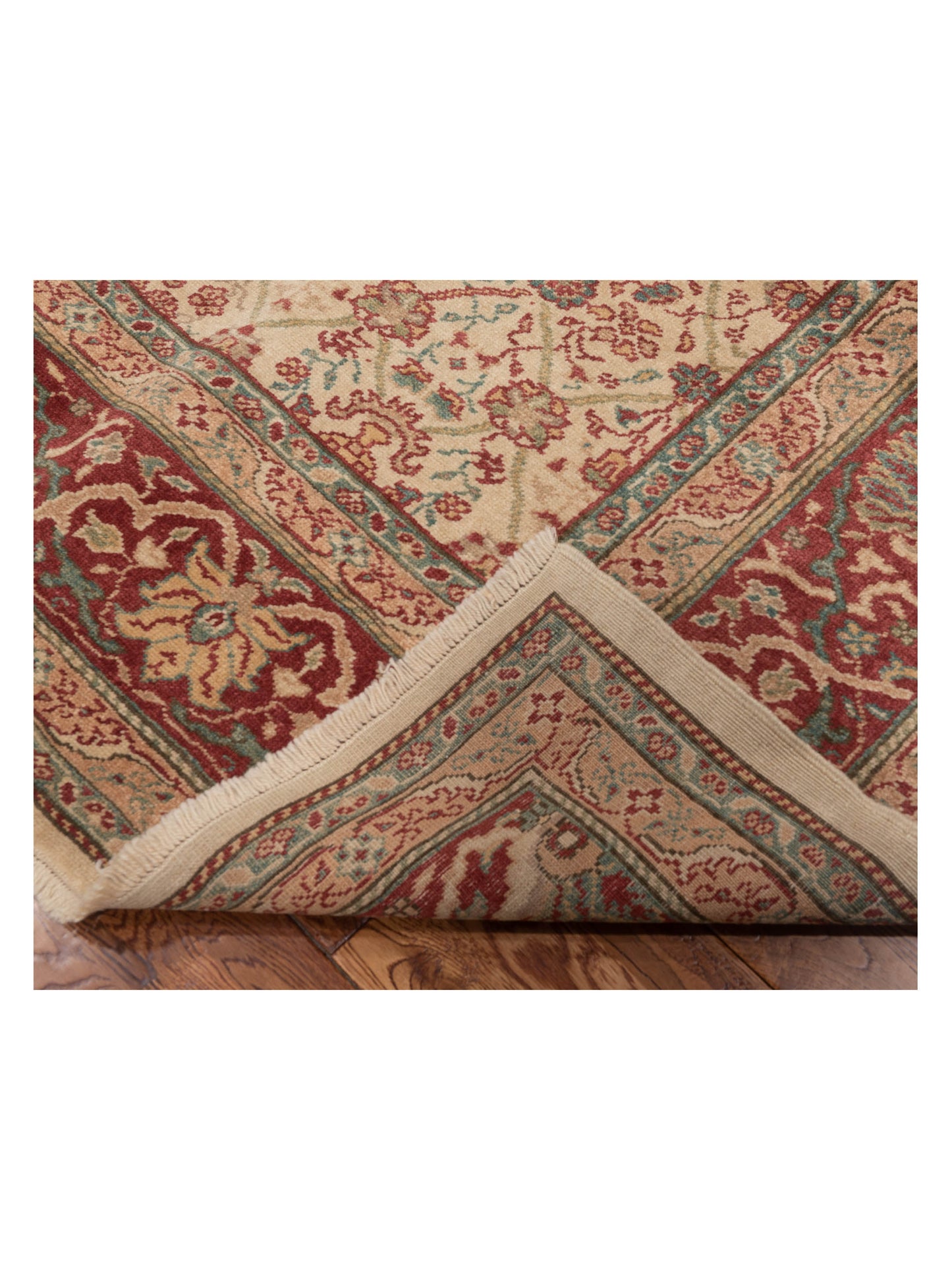 Pasha Antique Loom 120659 Beige Red Transitional Hand Knotted Rug